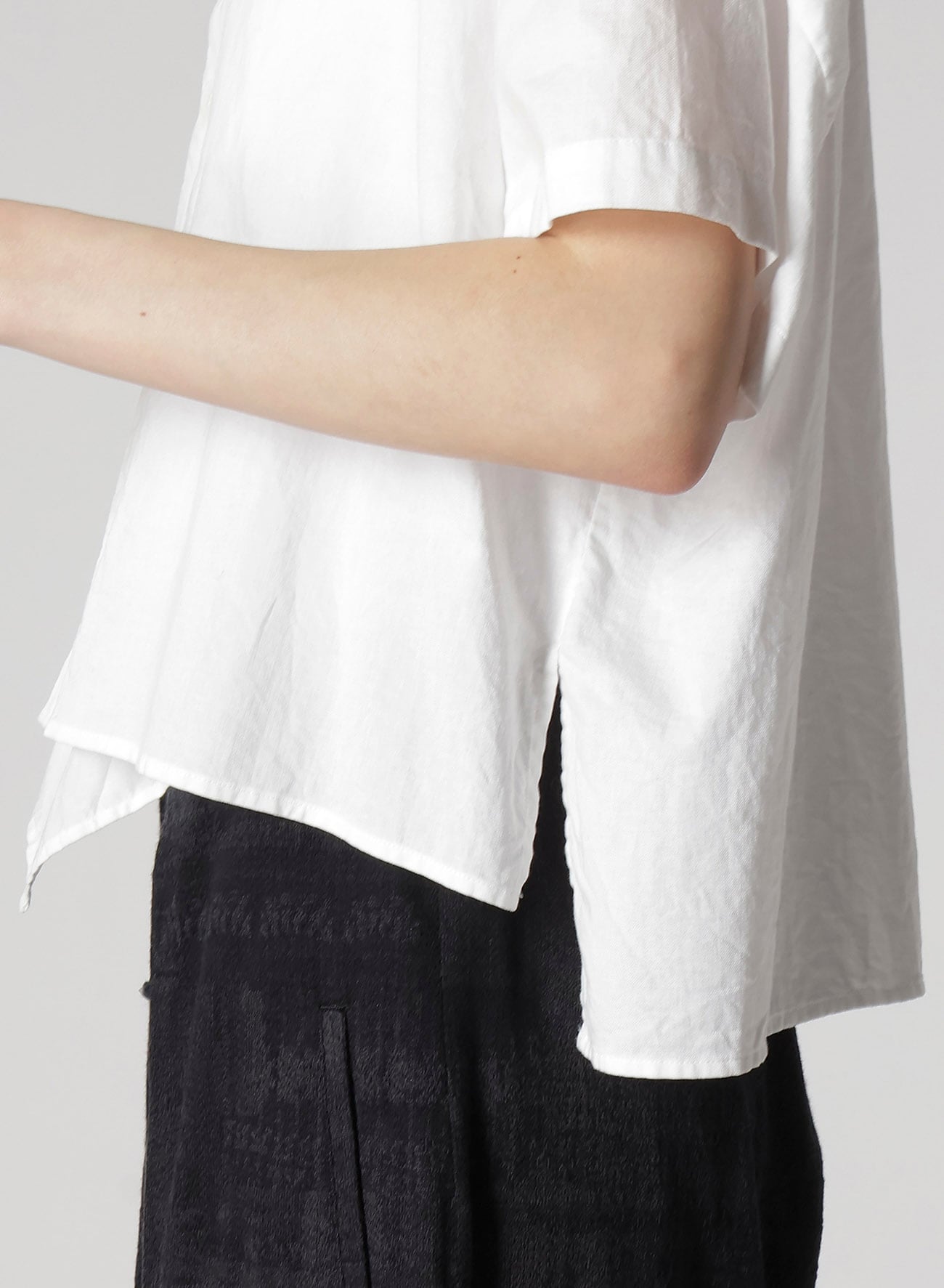[Y's BORN PRODUCT] THIN COTTON TWILL HALF SLEEVE BOX SHIRT