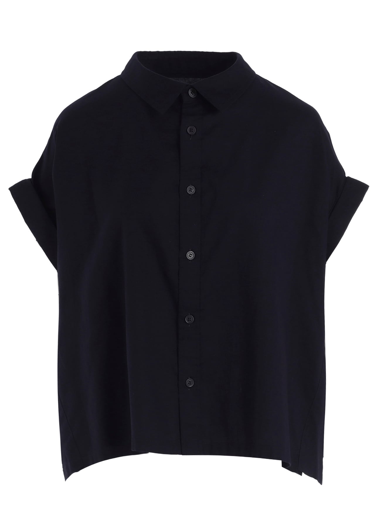 Y's BORN PRODUCT] THIN COTTON TWILL SHORT SLEEVE BLOUSE(XS