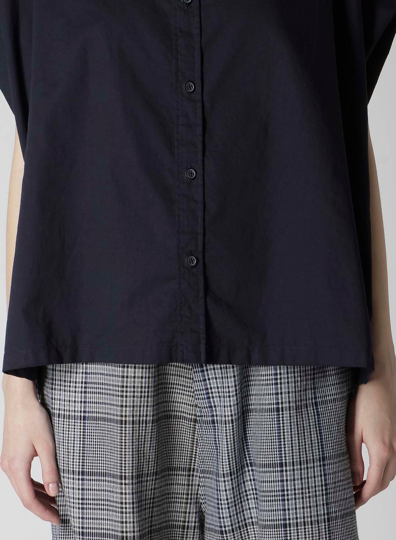 Y's BORN PRODUCT] THIN COTTON TWILL SHORT SLEEVE BLOUSE(XS