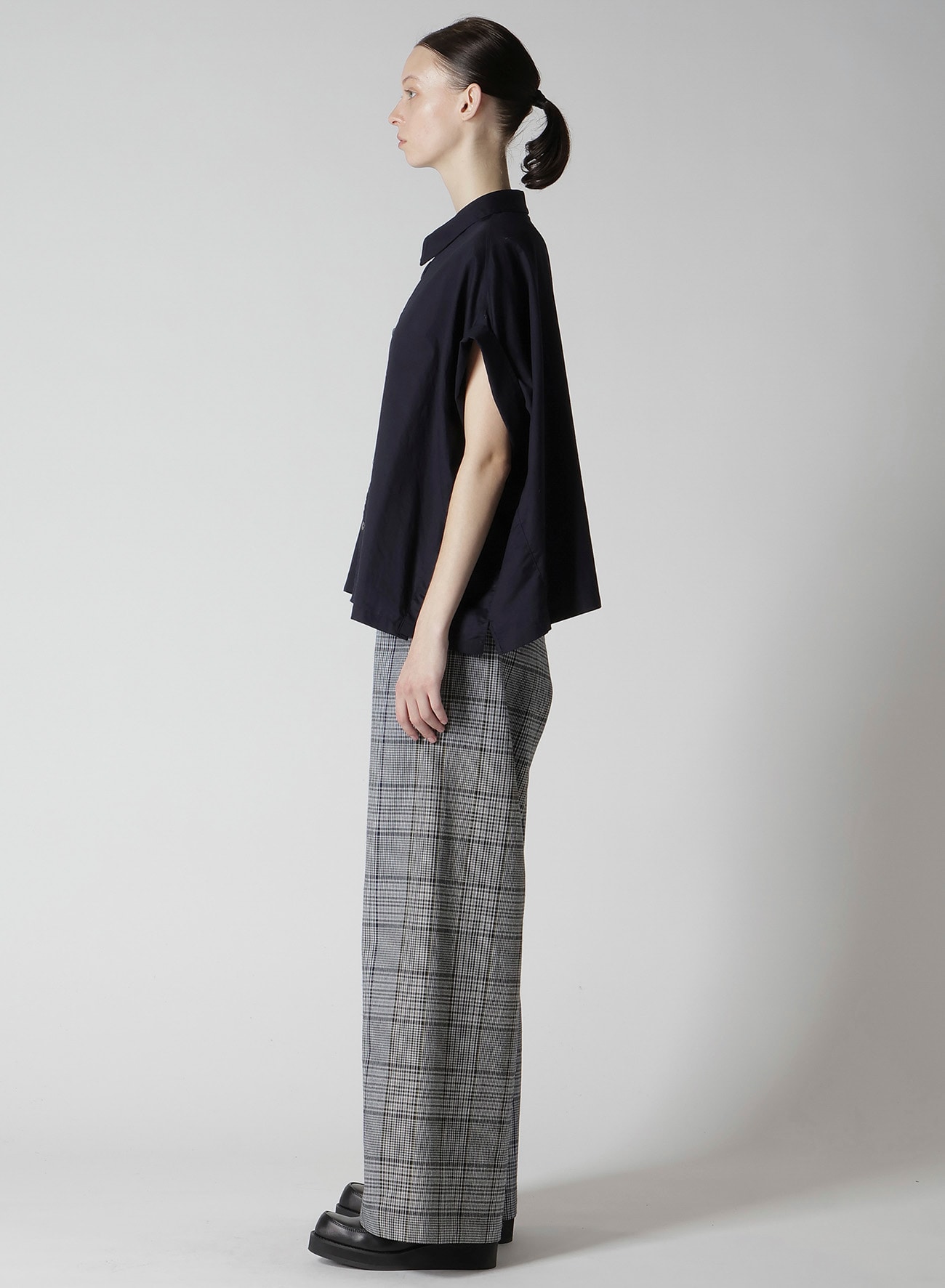 [Y's BORN PRODUCT] THIN COTTON TWILL SHORT SLEEVE BLOUSE