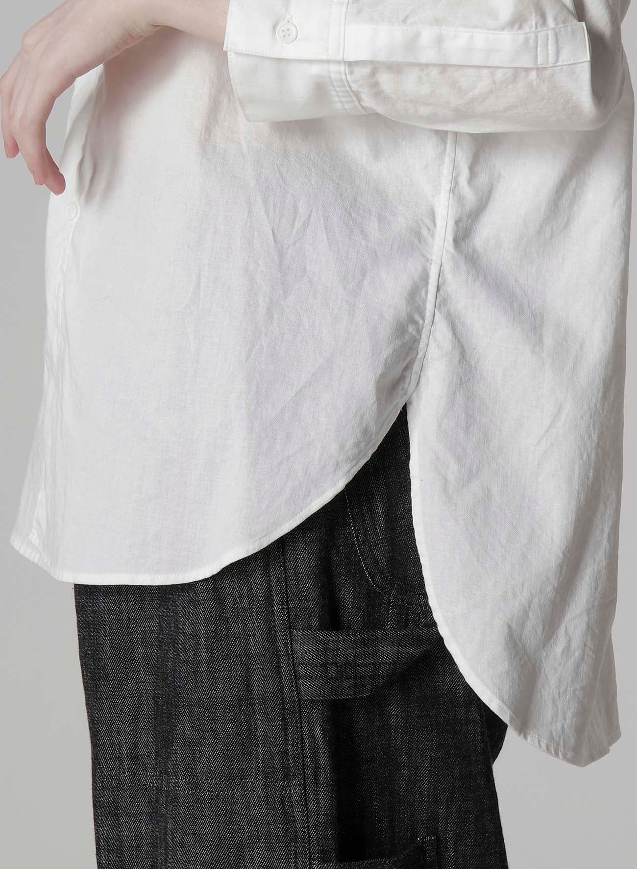 [Y's BORN PRODUCT] THIN COTTON TWILL FRINGE COLLAR BLOUSE