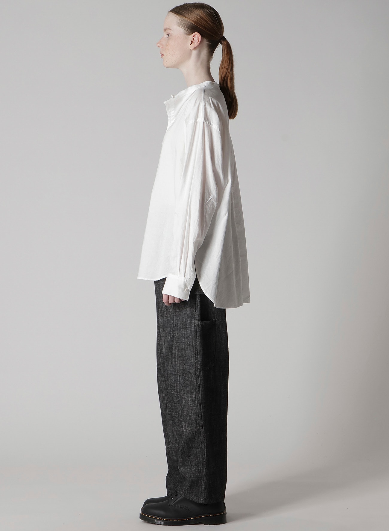 Y's BORN PRODUCT] THIN COTTON TWILL FRINGE COLLAR BLOUSE(XS