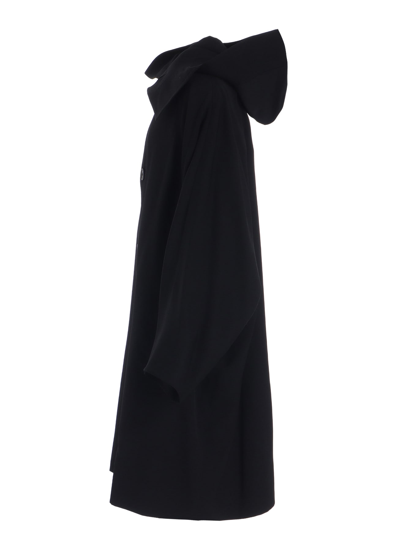 WOOL GABARDINE DOLMAN SLEEVE HOODIE COAT