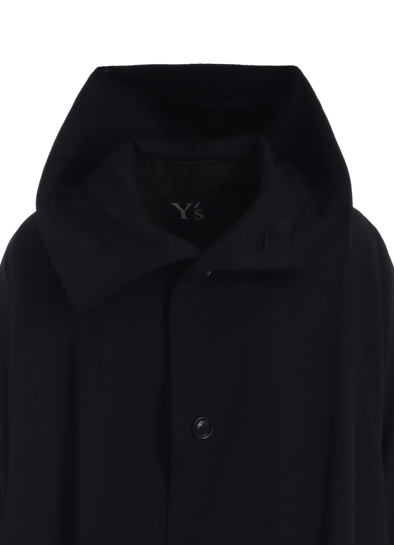 WOOL GABARDINE DOLMAN SLEEVE HOODIE COAT