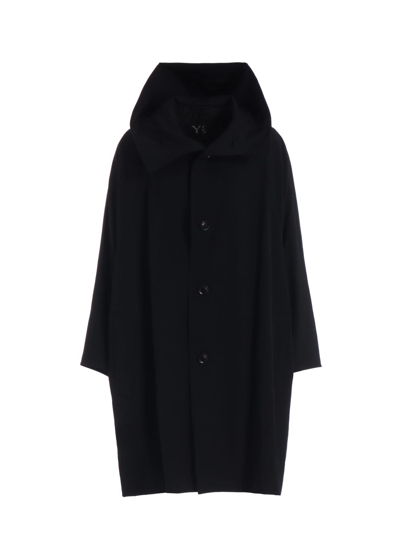 WOOL GABARDINE DOLMAN SLEEVE HOODIE COAT