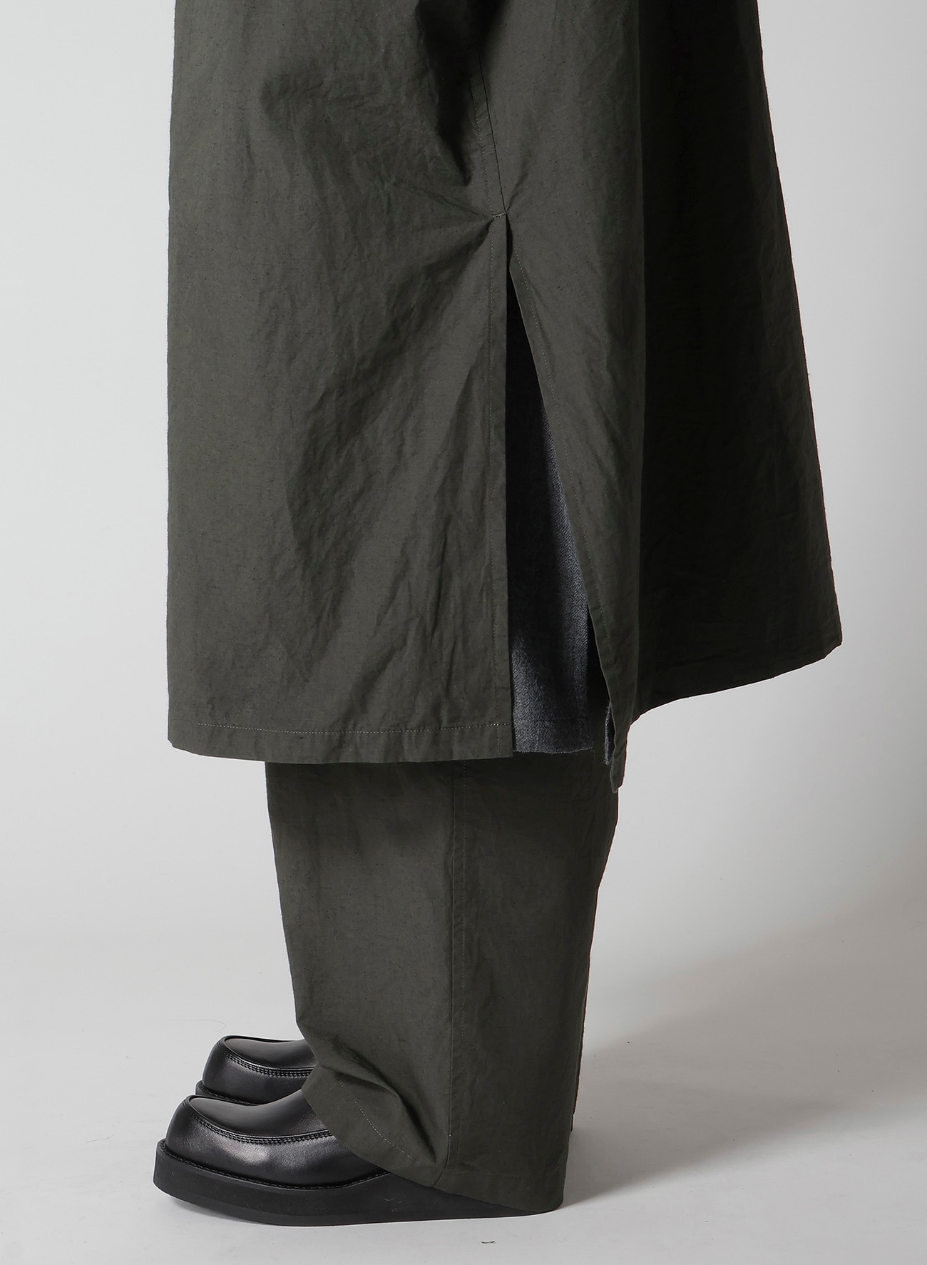 COTTON/LINEN BROADCLOTH HOODIE COAT D