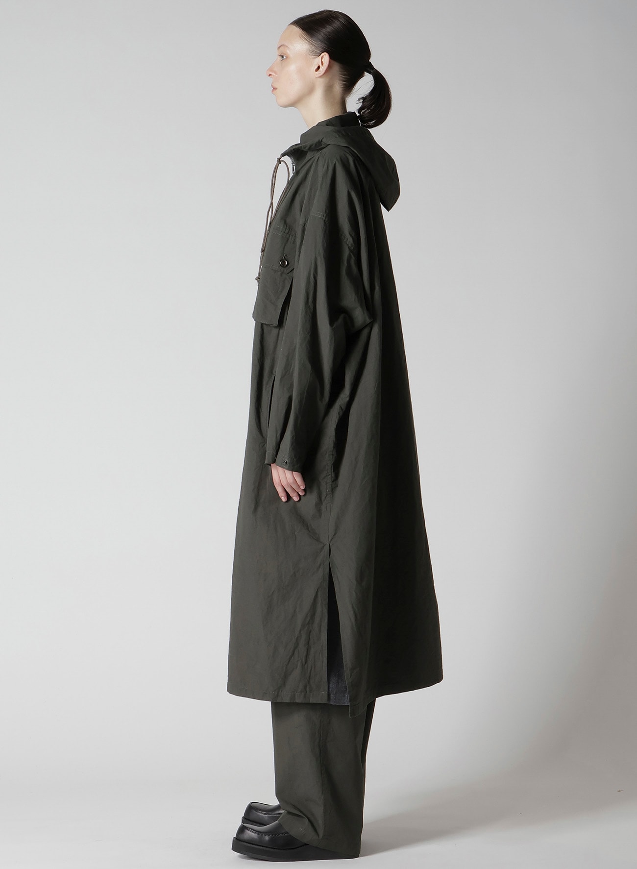 COTTON/LINEN BROADCLOTH HOODIE COAT D