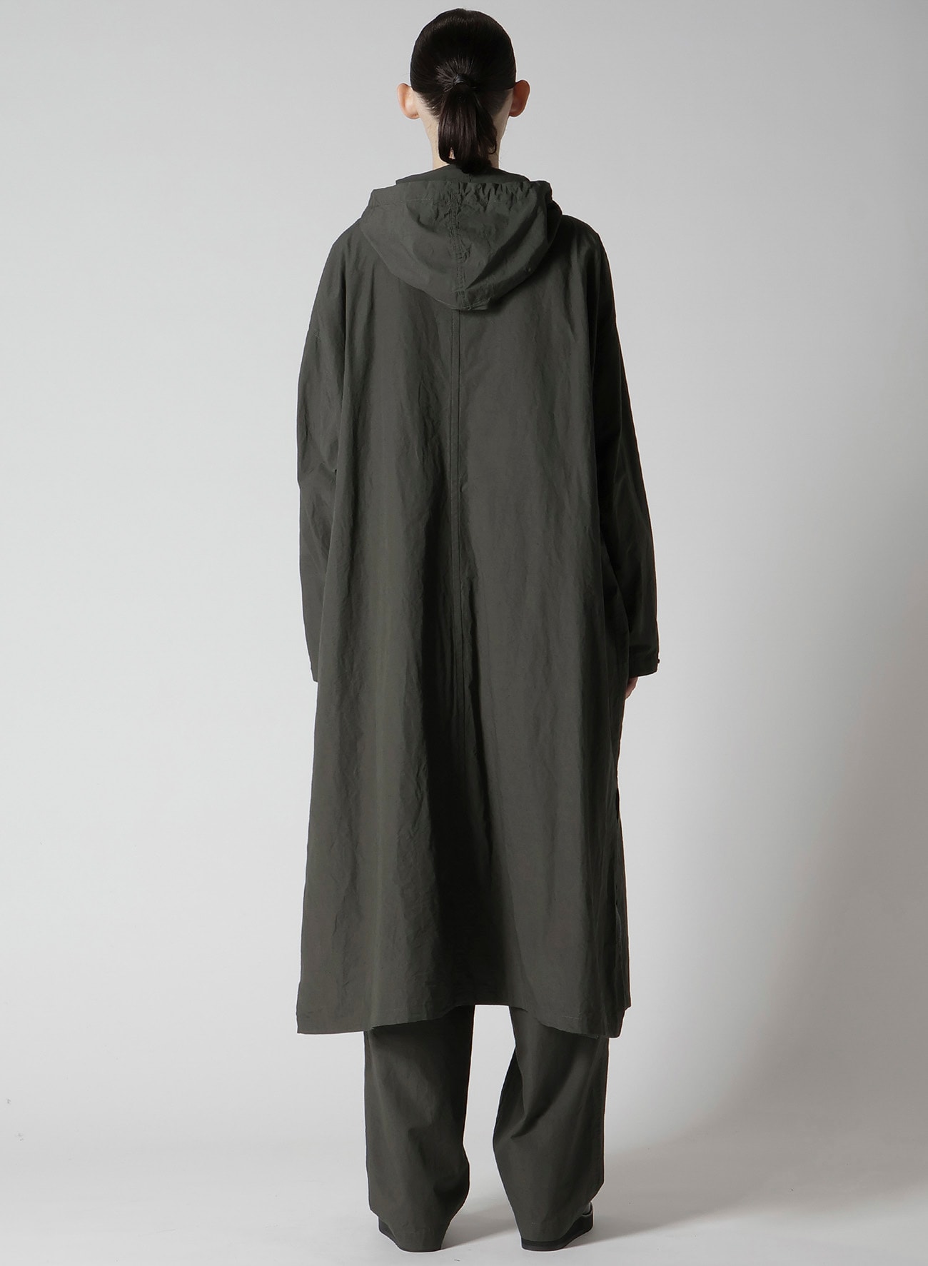 COTTON/LINEN BROADCLOTH HOODIE COAT D
