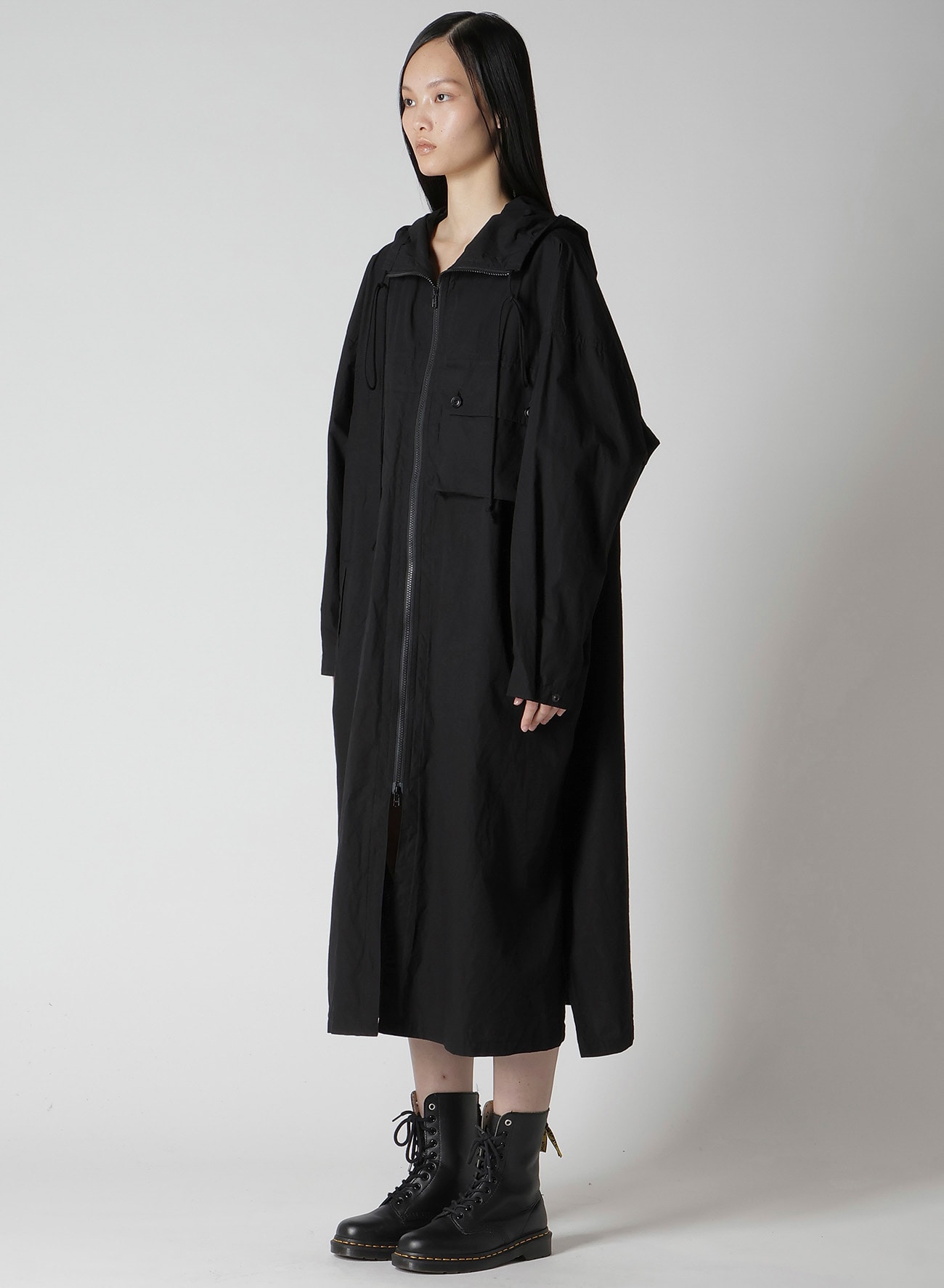 COTTON/LINEN BROADCLOTH HOODIE COAT D