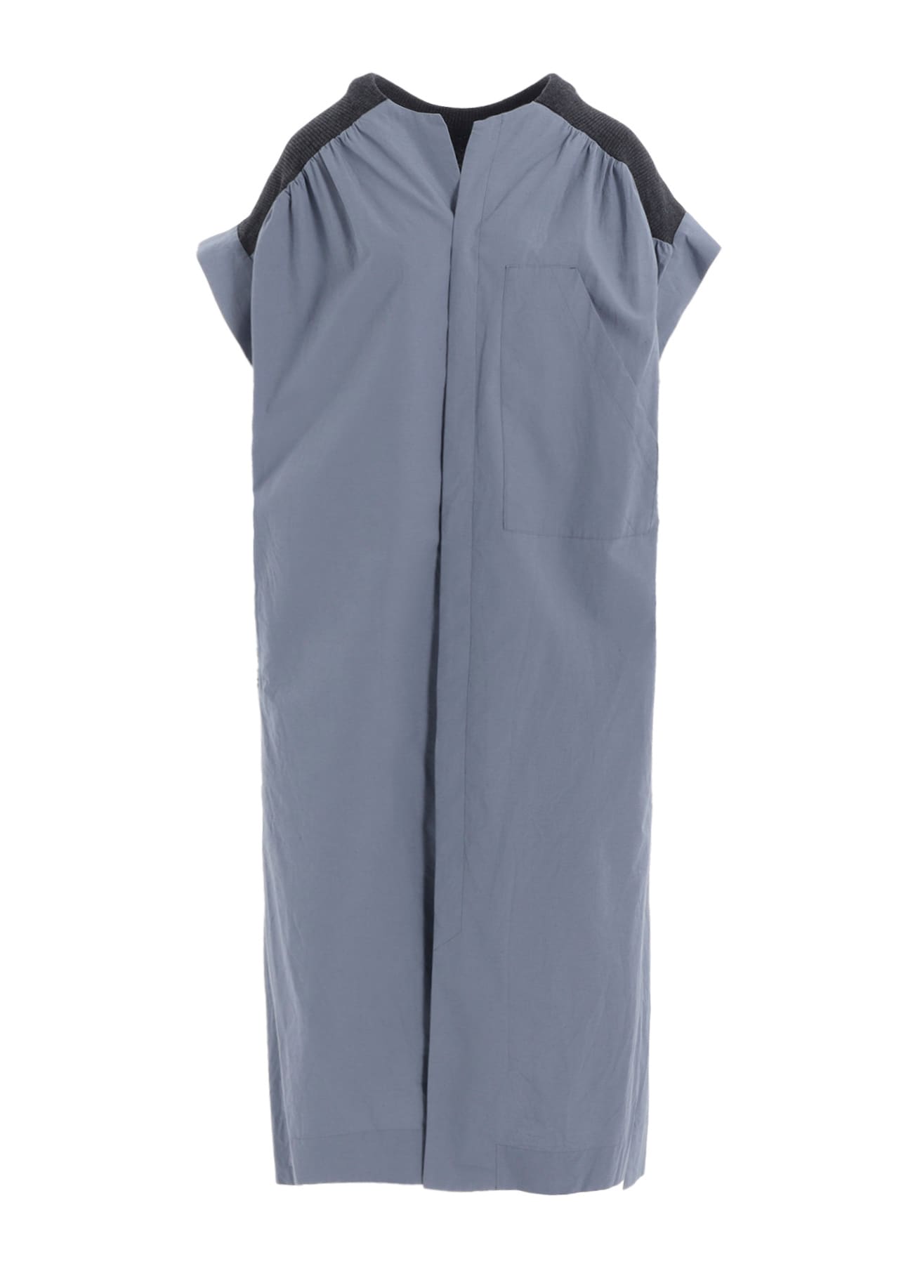 COTTON/LINEN RIB FLY OPEN DRESS