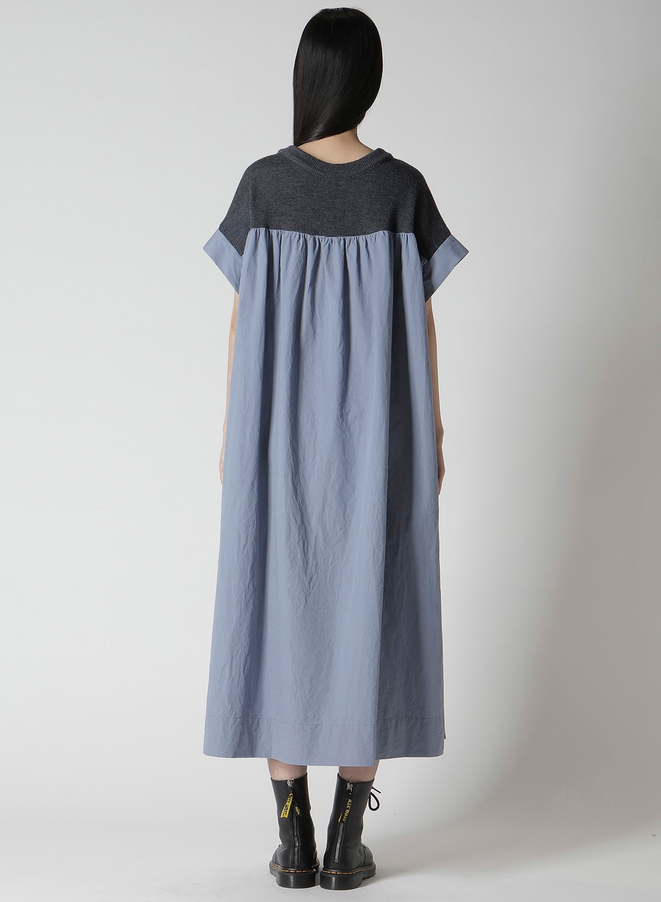 COTTON/LINEN RIB FLY OPEN DRESS
