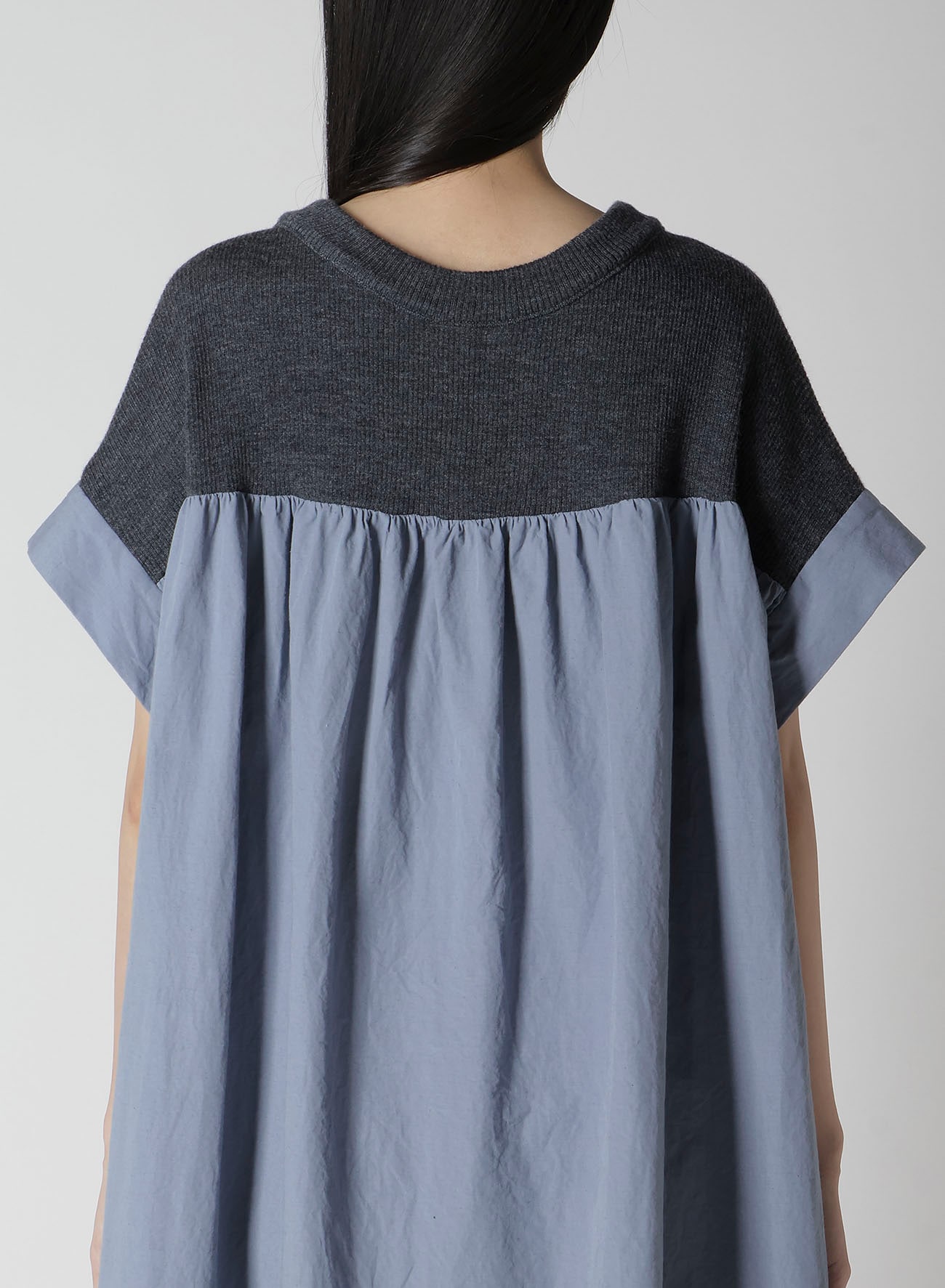 COTTON/LINEN RIB FLY OPEN DRESS