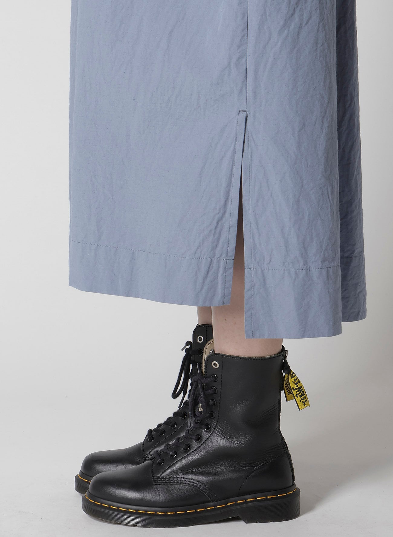 COTTON/LINEN RIB FLY OPEN DRESS