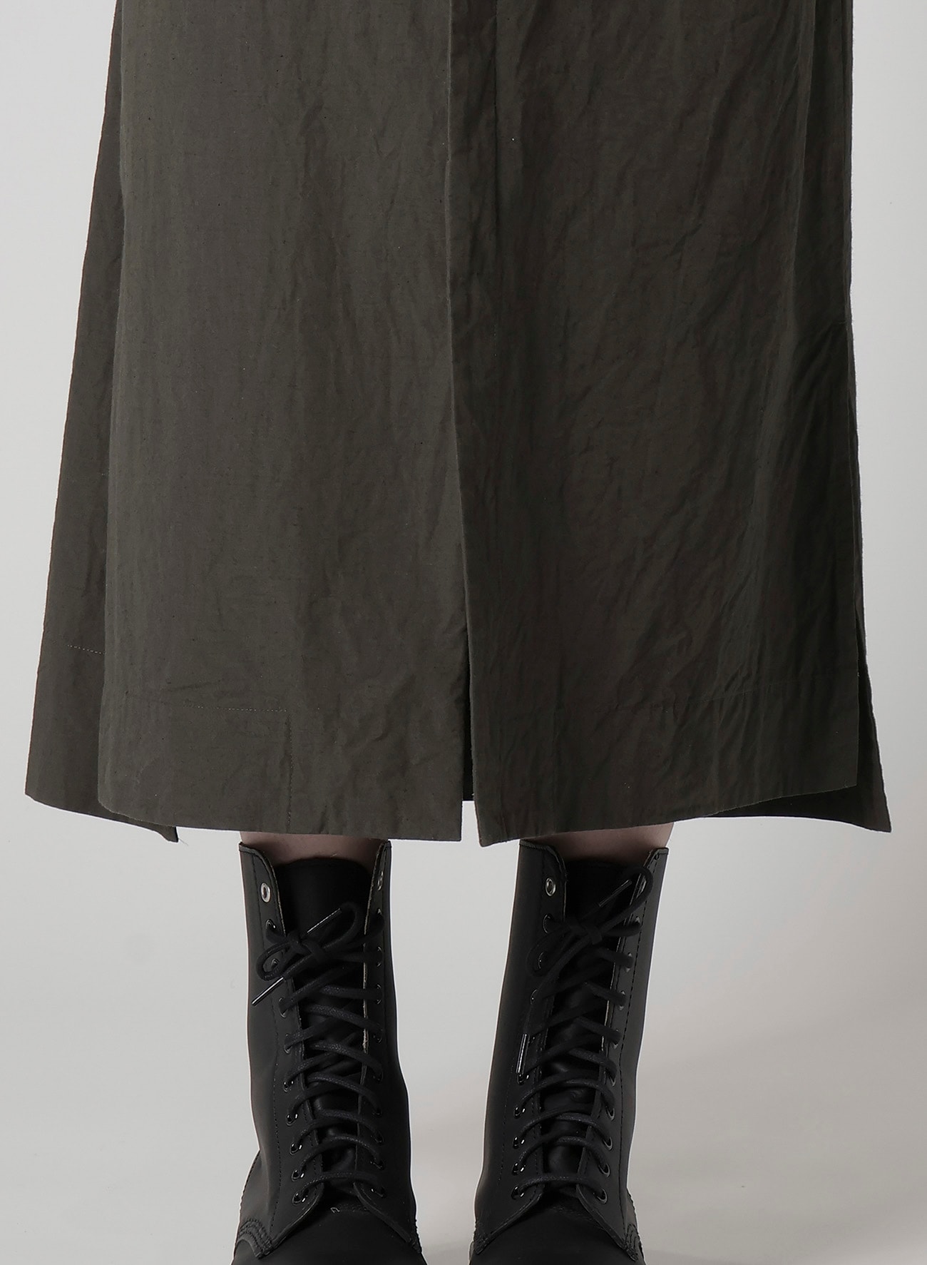 COTTON/LINEN RIB FLY OPEN DRESS