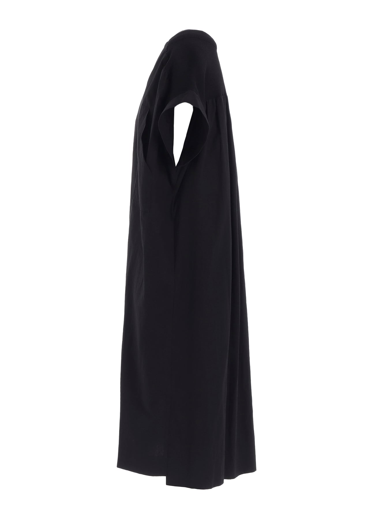 COTTON/LINEN RIB FLY OPEN DRESS