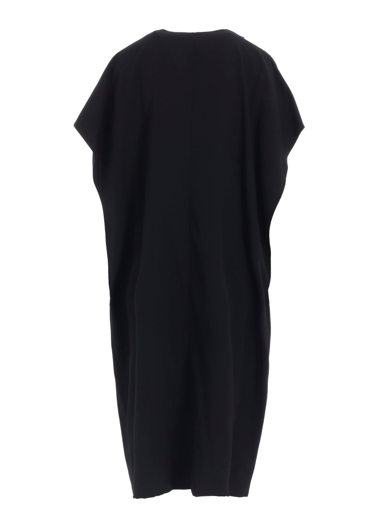 WOOL GABARDINE FLARE SLEEVE FRONT OPEN DRESS