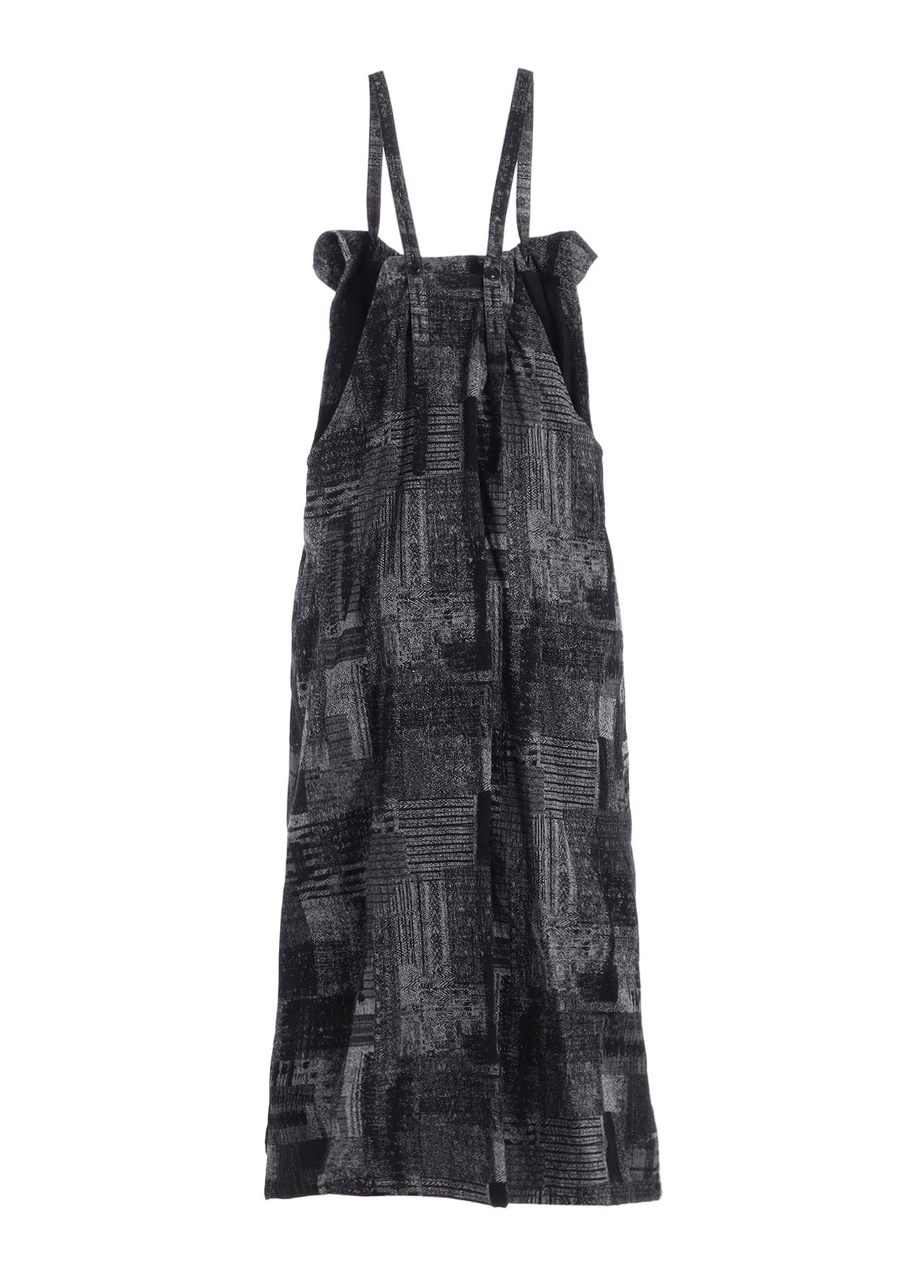 PATCHWORK JACQUARD FRONT GATHER DRESS
