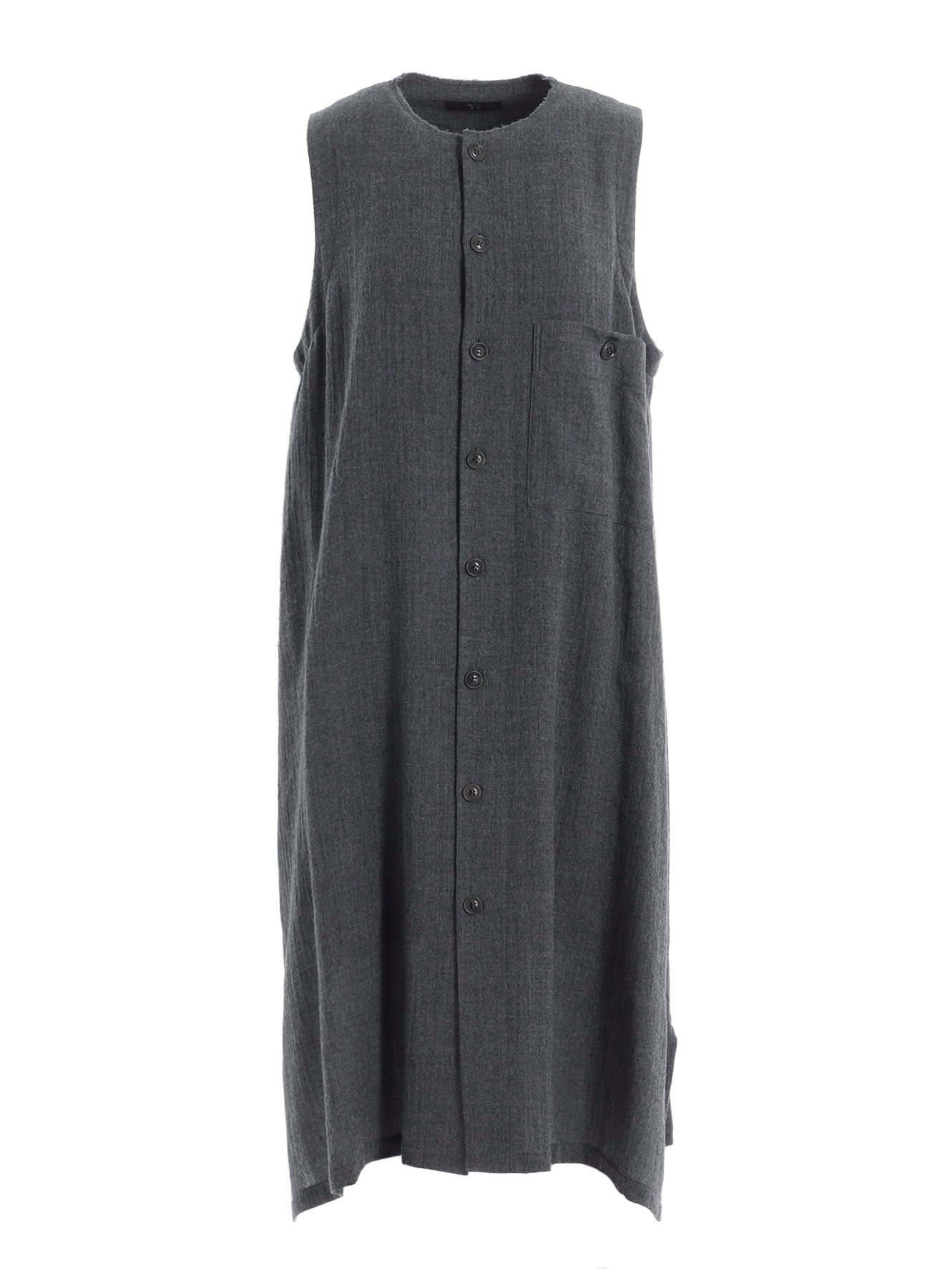 WOOL GAUZE TWILL LONG DRESS WITH POCKET