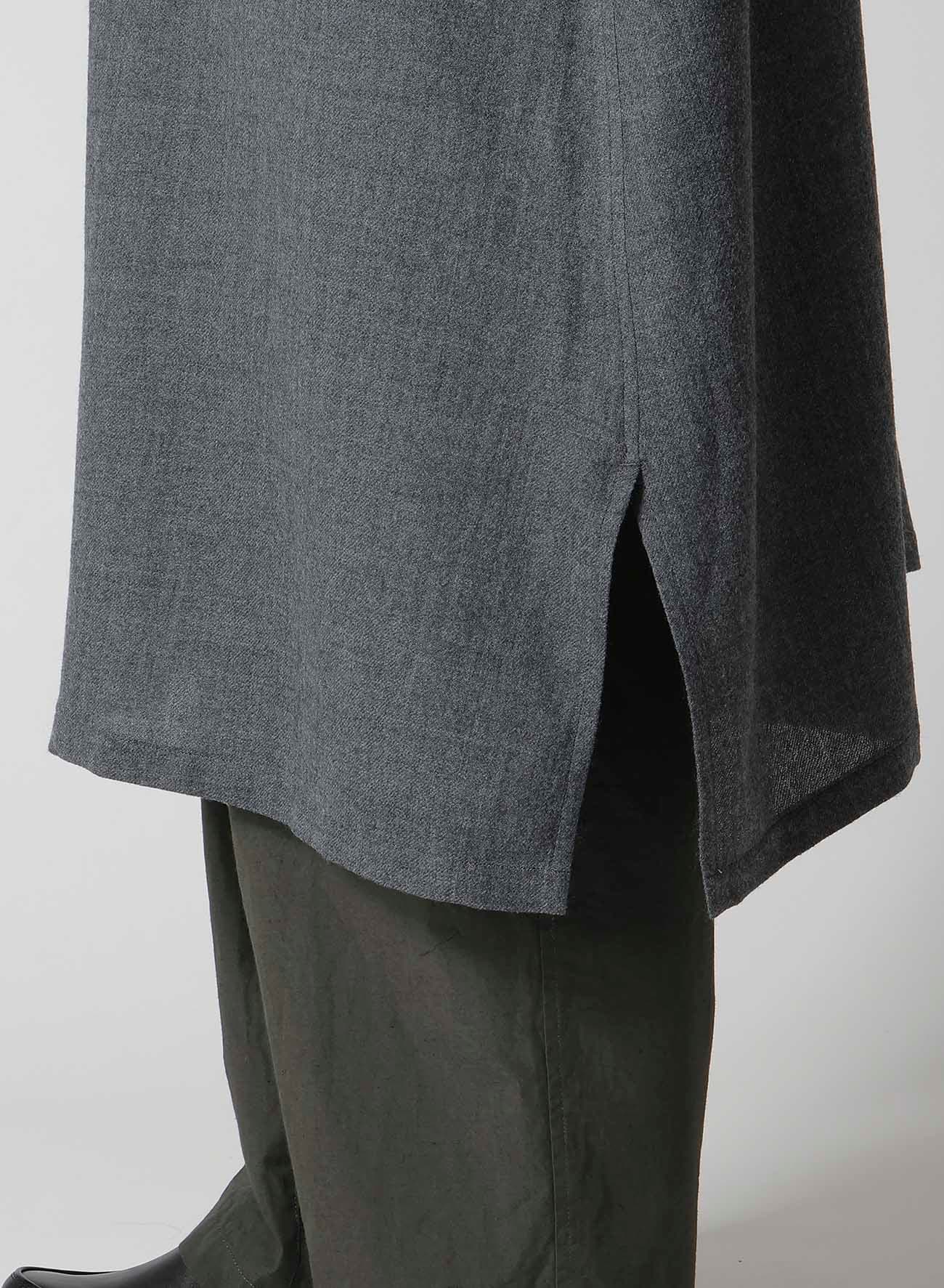 WOOL GAUZE TWILL LONG DRESS WITH POCKET