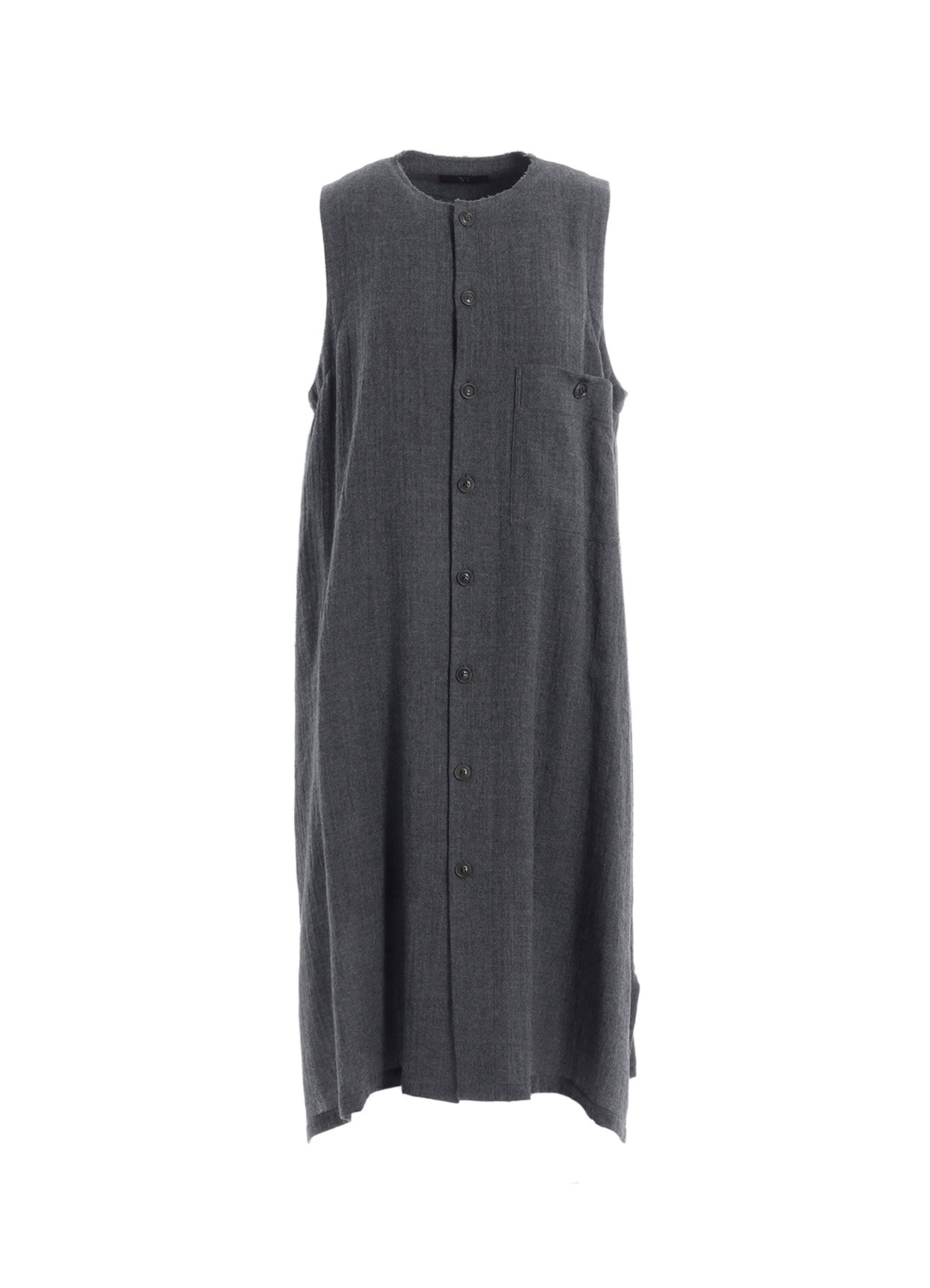 WOOL GAUZE TWILL LONG DRESS WITH POCKET