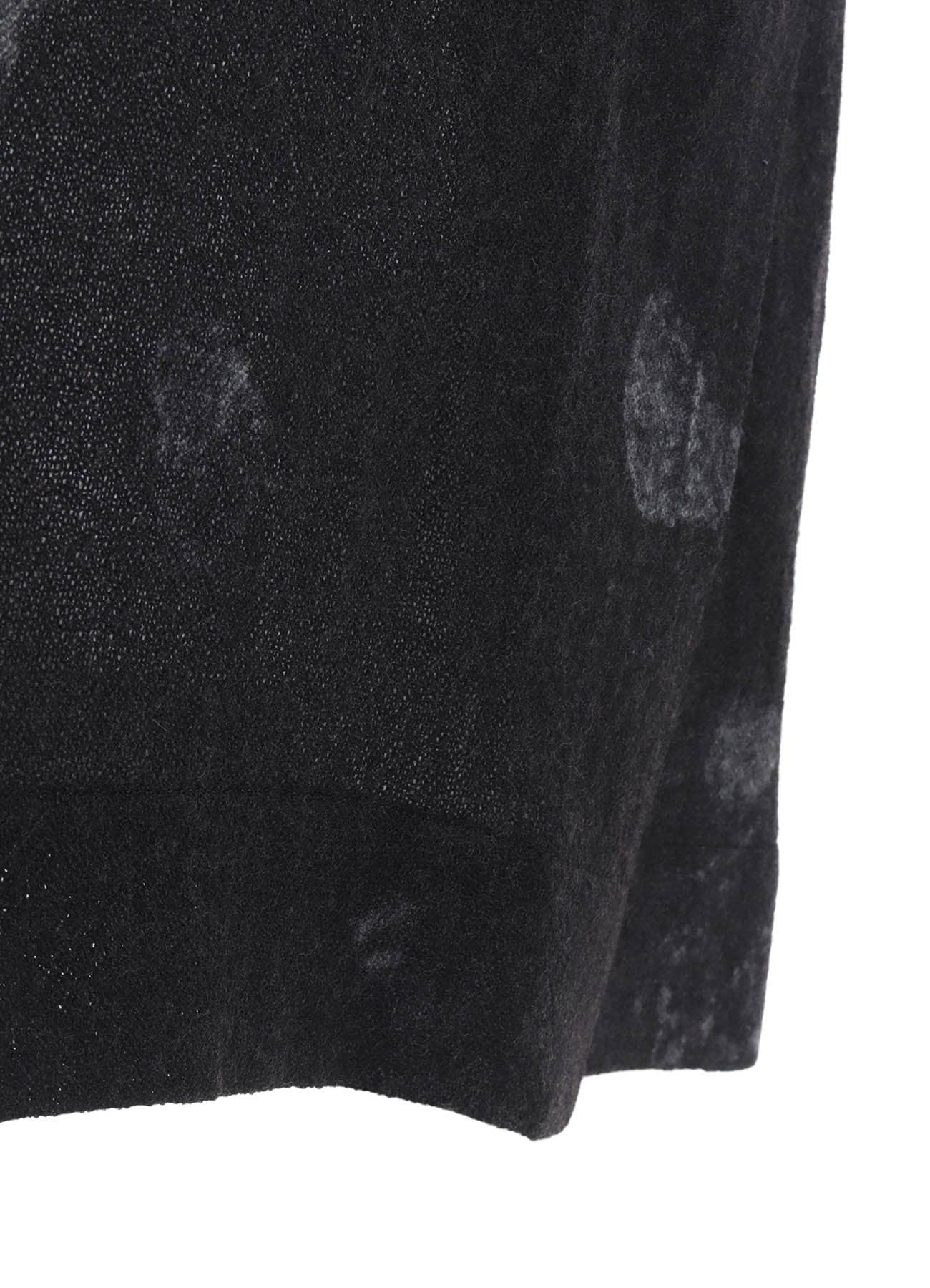 WOOL GAUZE SMUDGED POLKA DOT SLEEVLESS DRESS