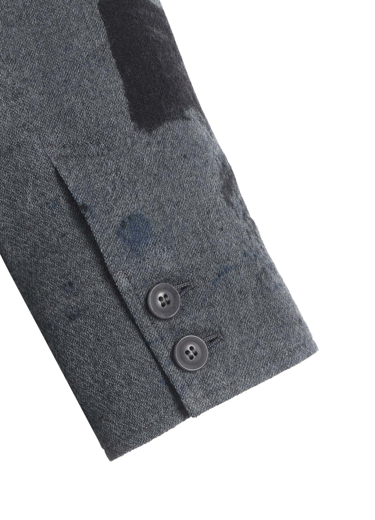 WOOL GAUZE SMUDGED POLKA DOT WAIST STRING DRESS