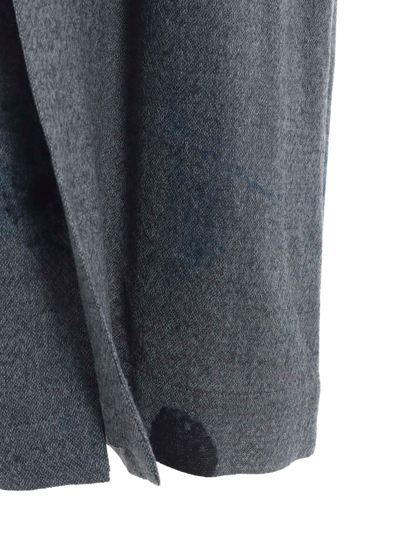 WOOL GAUZE SMUDGED POLKA DOT WAIST STRING DRESS