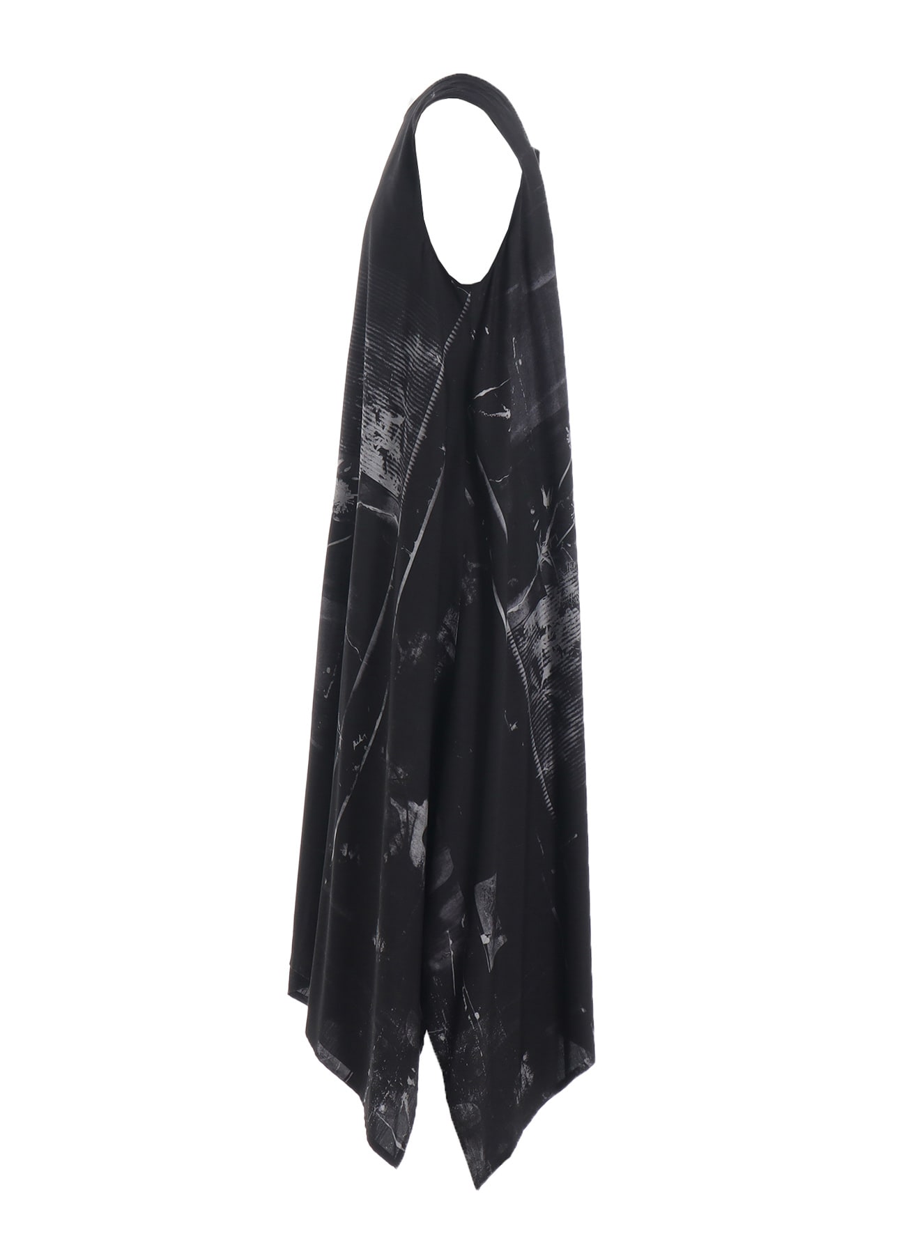 CUPRO BLURRY FLOWER PRINT BELT TENT DRESS