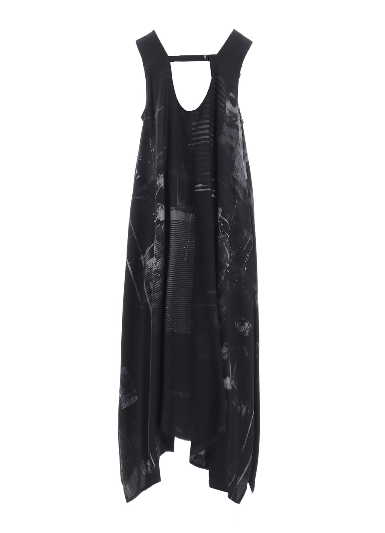 CUPRO BLURRY FLOWER PRINT BELT TENT DRESS