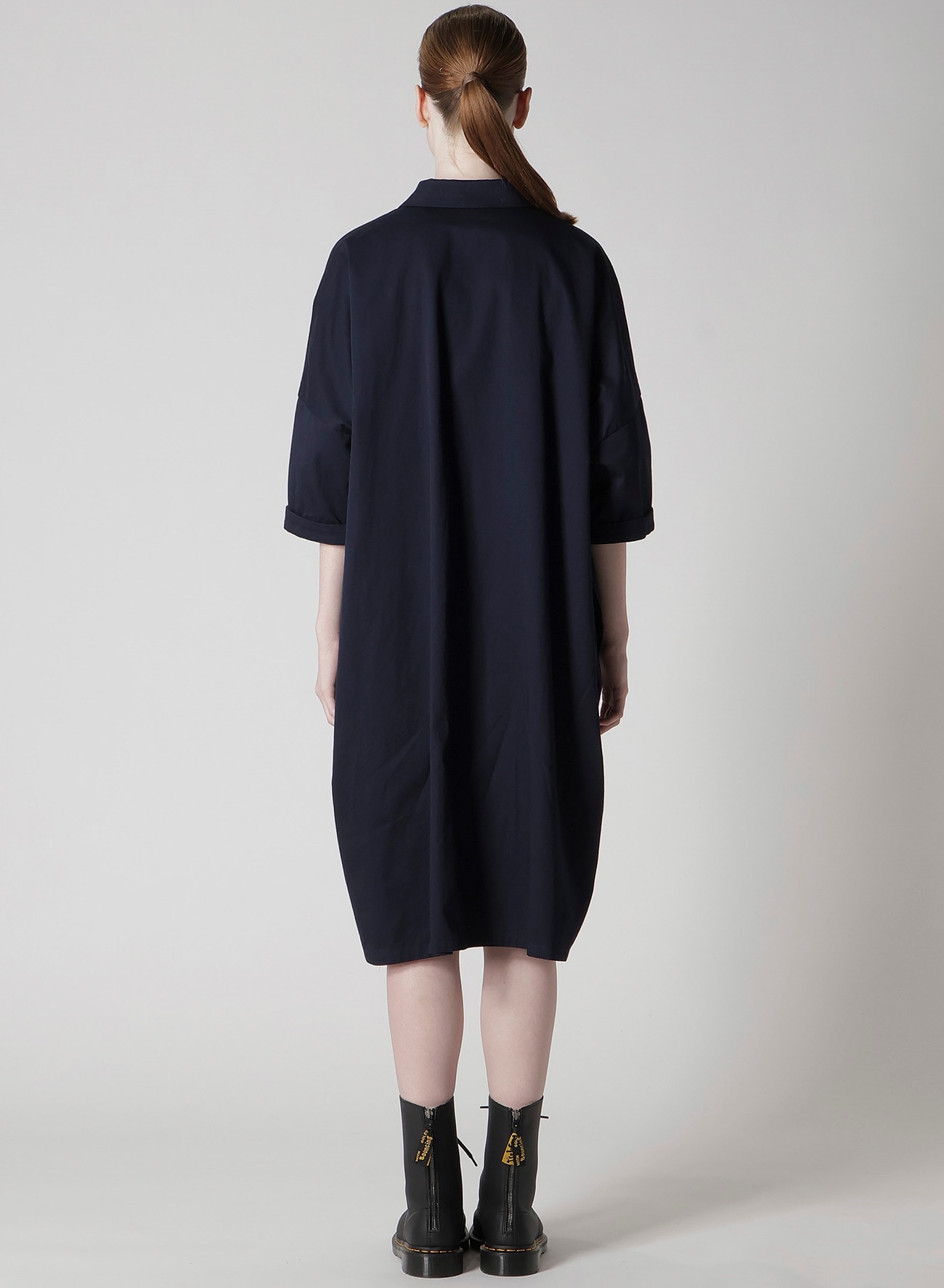 [Y's BORN PRODUCT] COTTON TWILL HALF SLEEVE DRESS