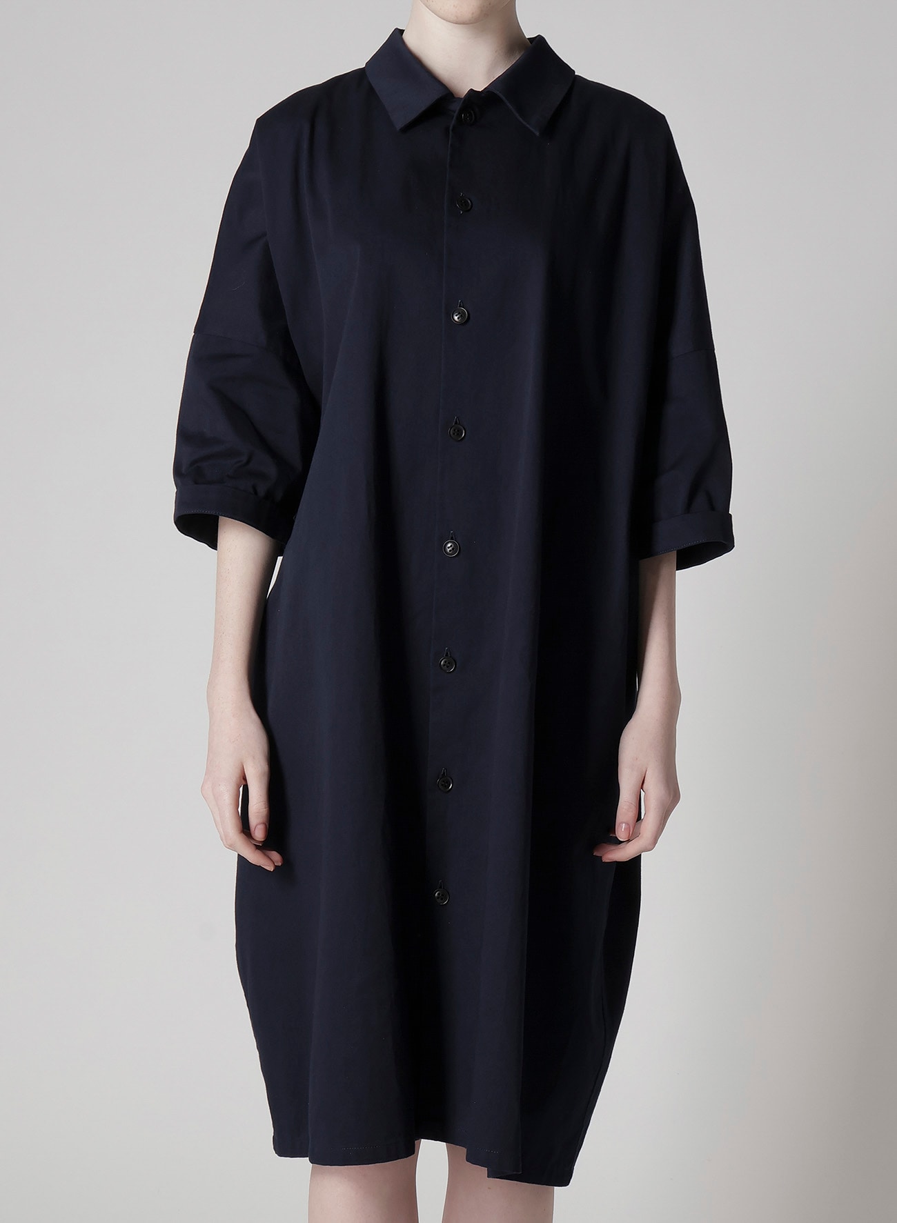 [Y's BORN PRODUCT] COTTON TWILL HALF SLEEVE DRESS