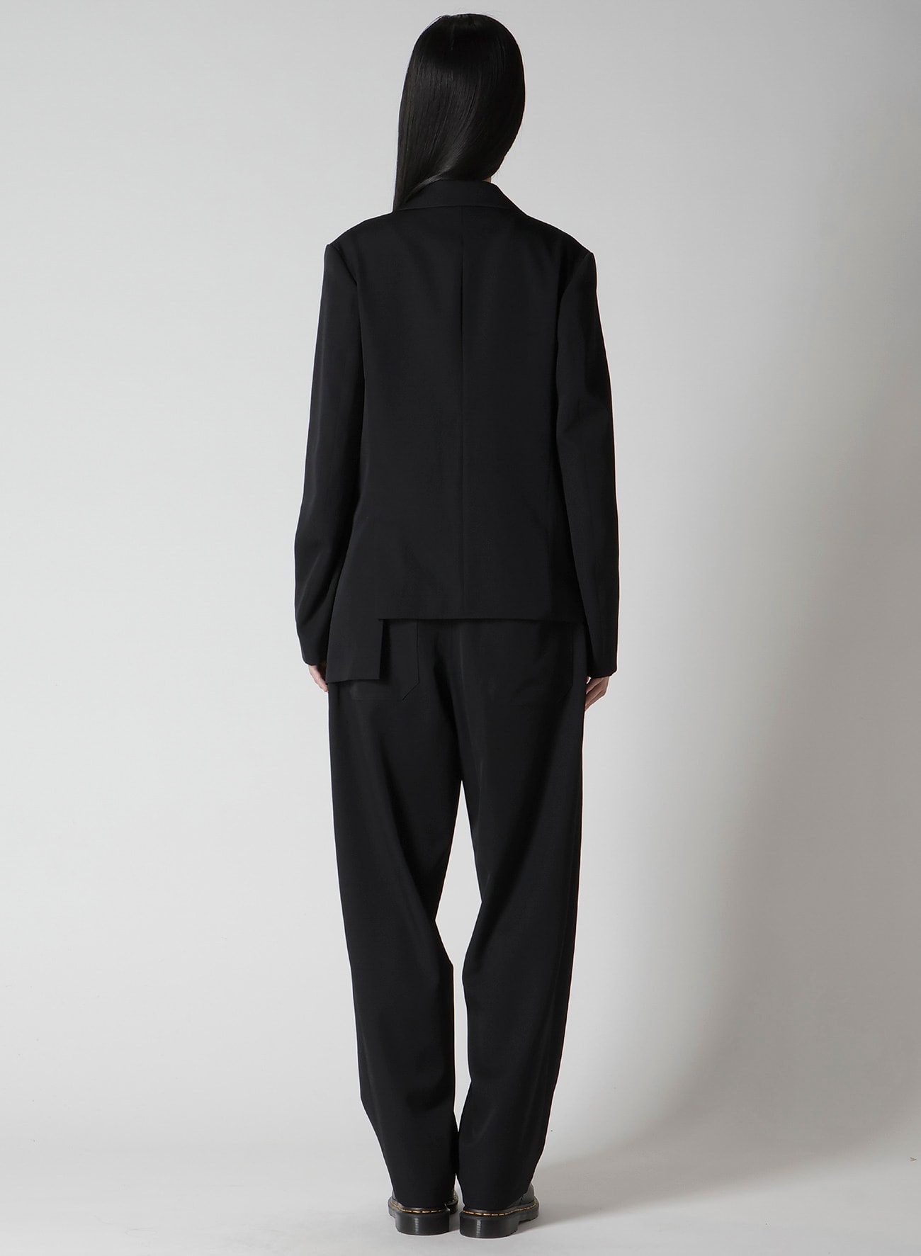 WOOL GABARDINE ASYMMETRIC JACKET