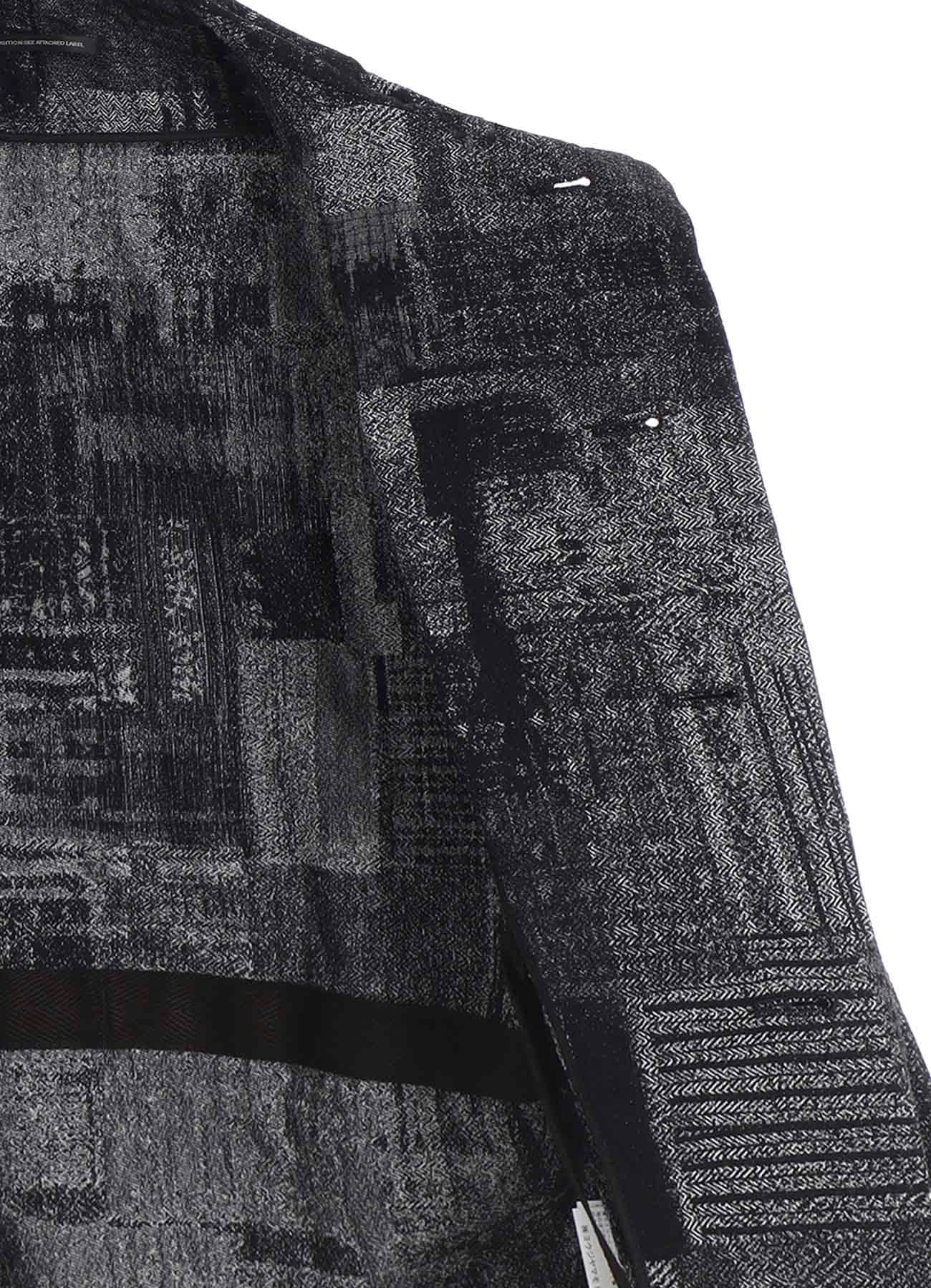 PATCHWORK JACQUARD OFF COLLAR DESGN JACKET