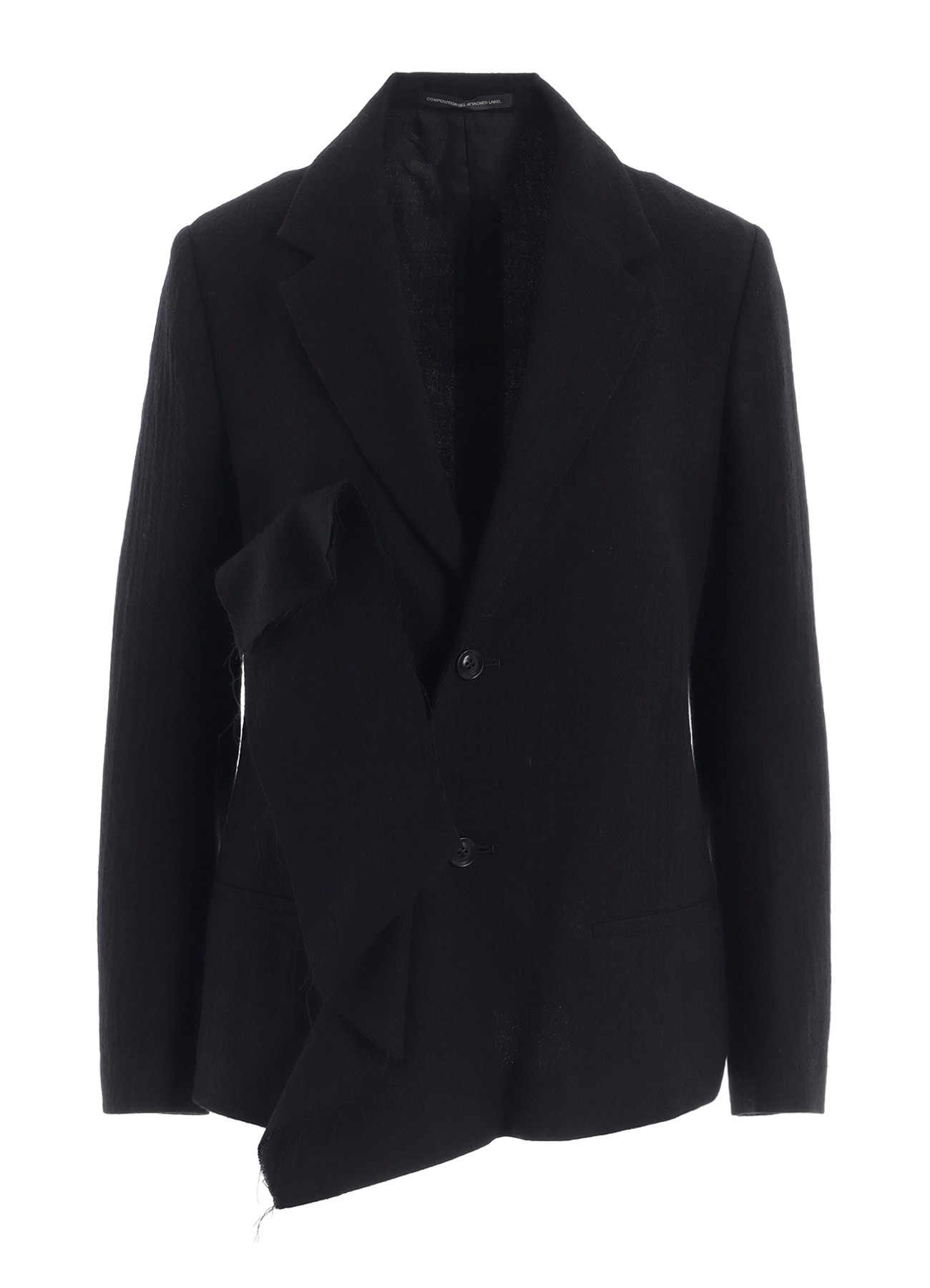 WOOL GAUZE TWILL LEFT FRONT DRAPE JACKET