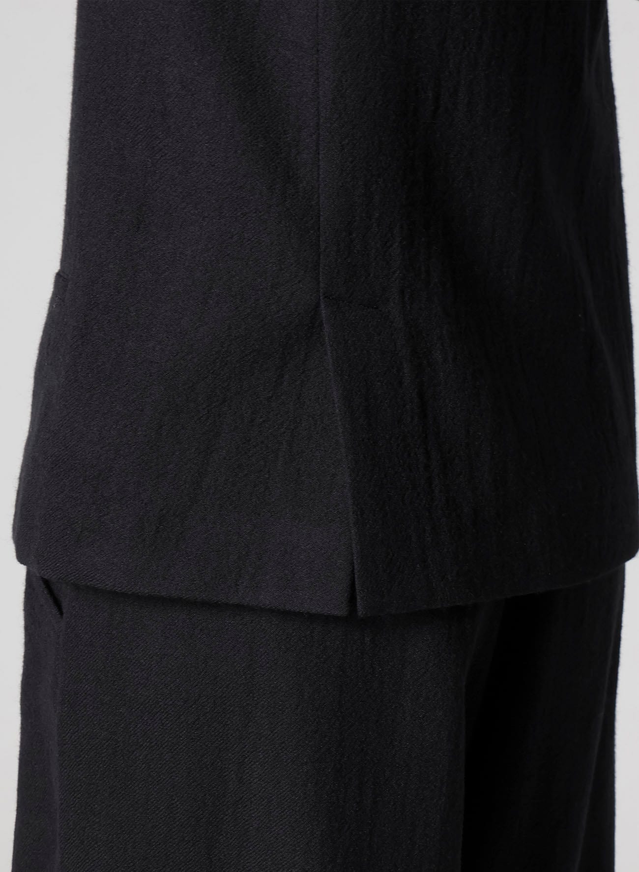 WOOL GAUZE TWILL LEFT FRONT DRAPE JACKET