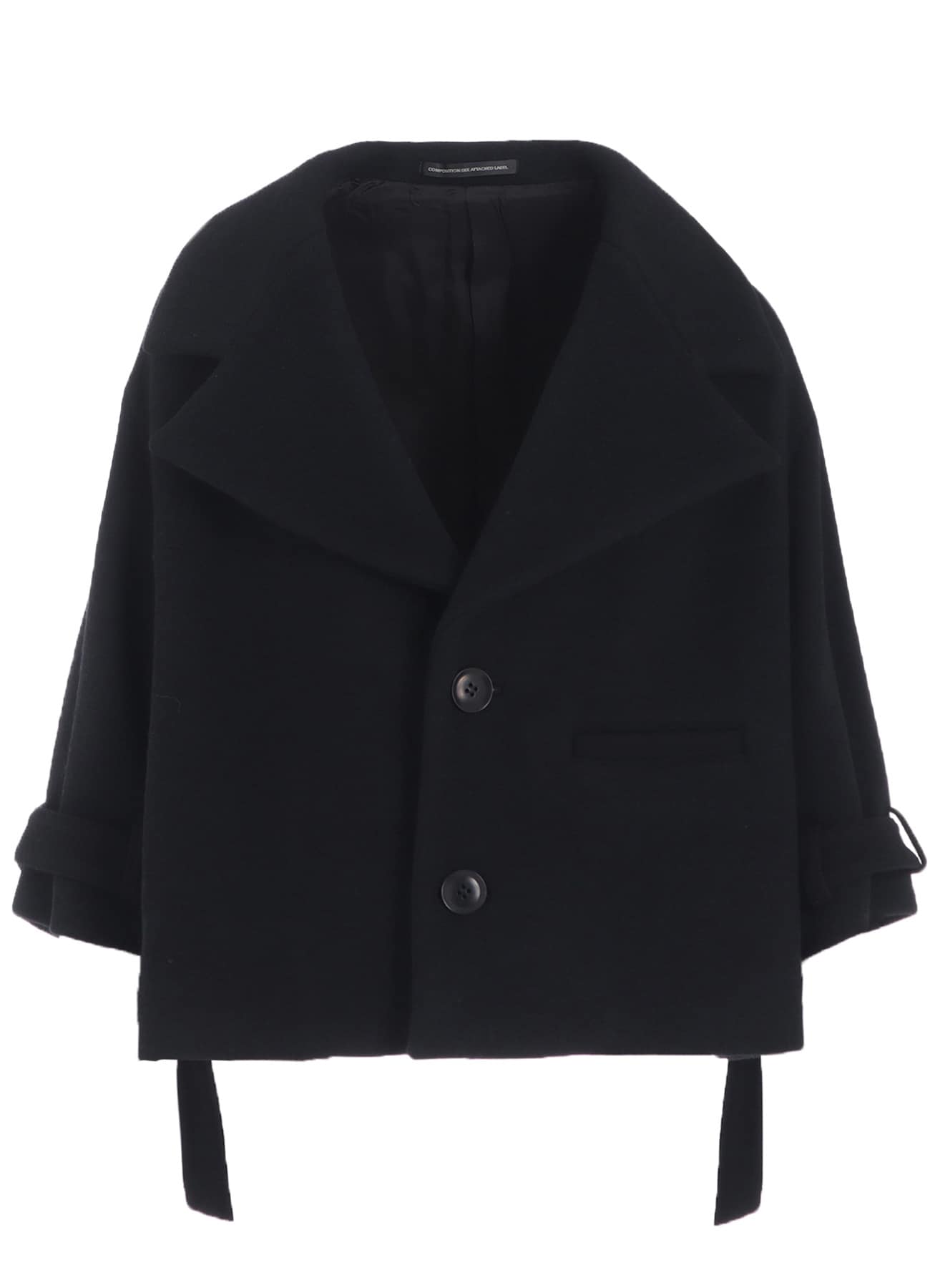 WOOL DOUBLE-FACED MOSSER WIDE COLLAR JACKET