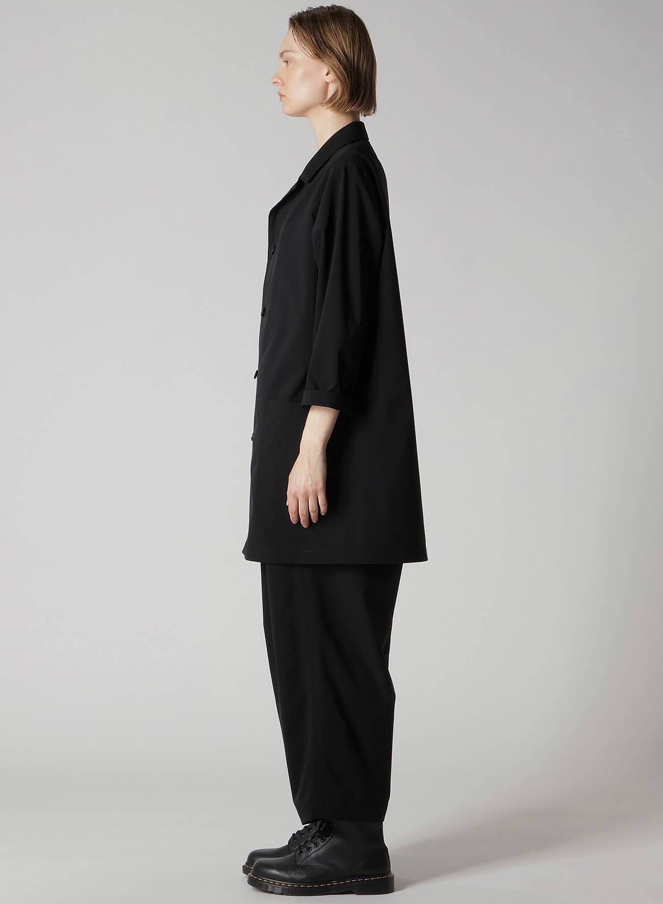 YUKI TERMINAL フード付きスウェット 黒 PE/ TAFTA 3/4 SLEEVE JACKET(XS Black): Y's｜THE SHOP YOHJI