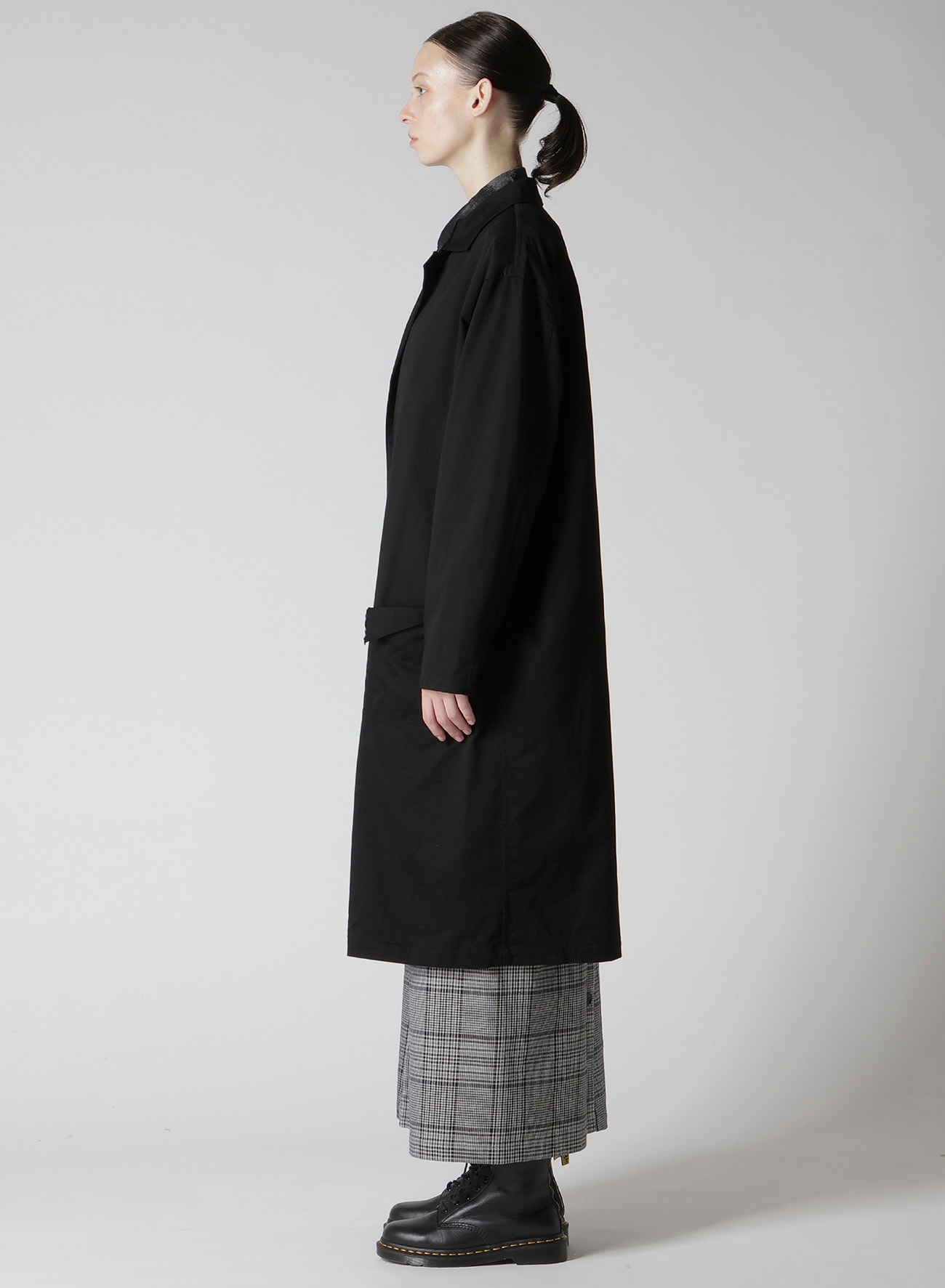限定特価3.2→2.8万　COMOLI BLACK ECRU 3 COMOLI Wool Silk Swing Top – CASANOVA&CO