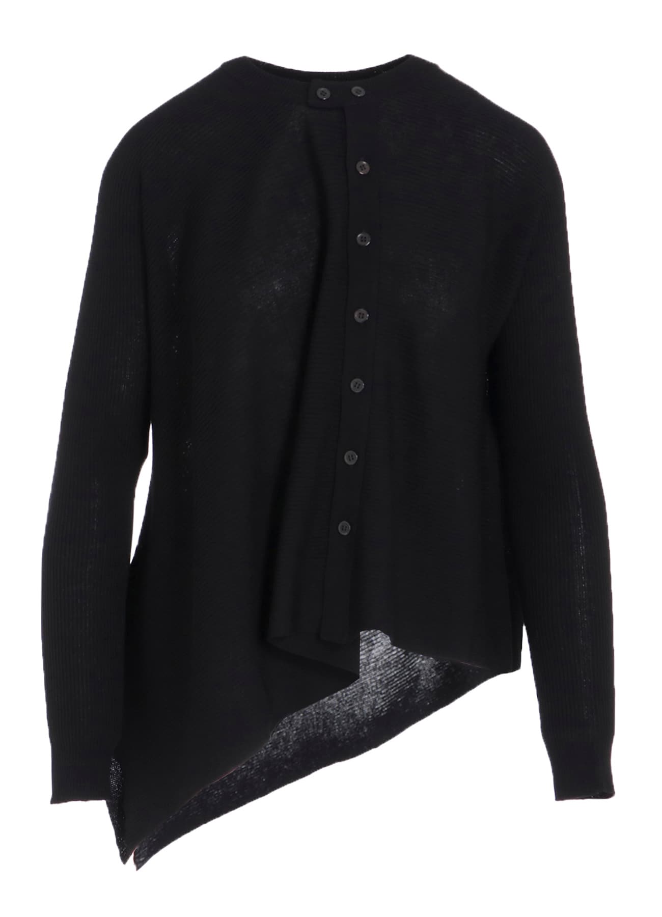 RIBBED ASYMMETERIC CARDIGAN