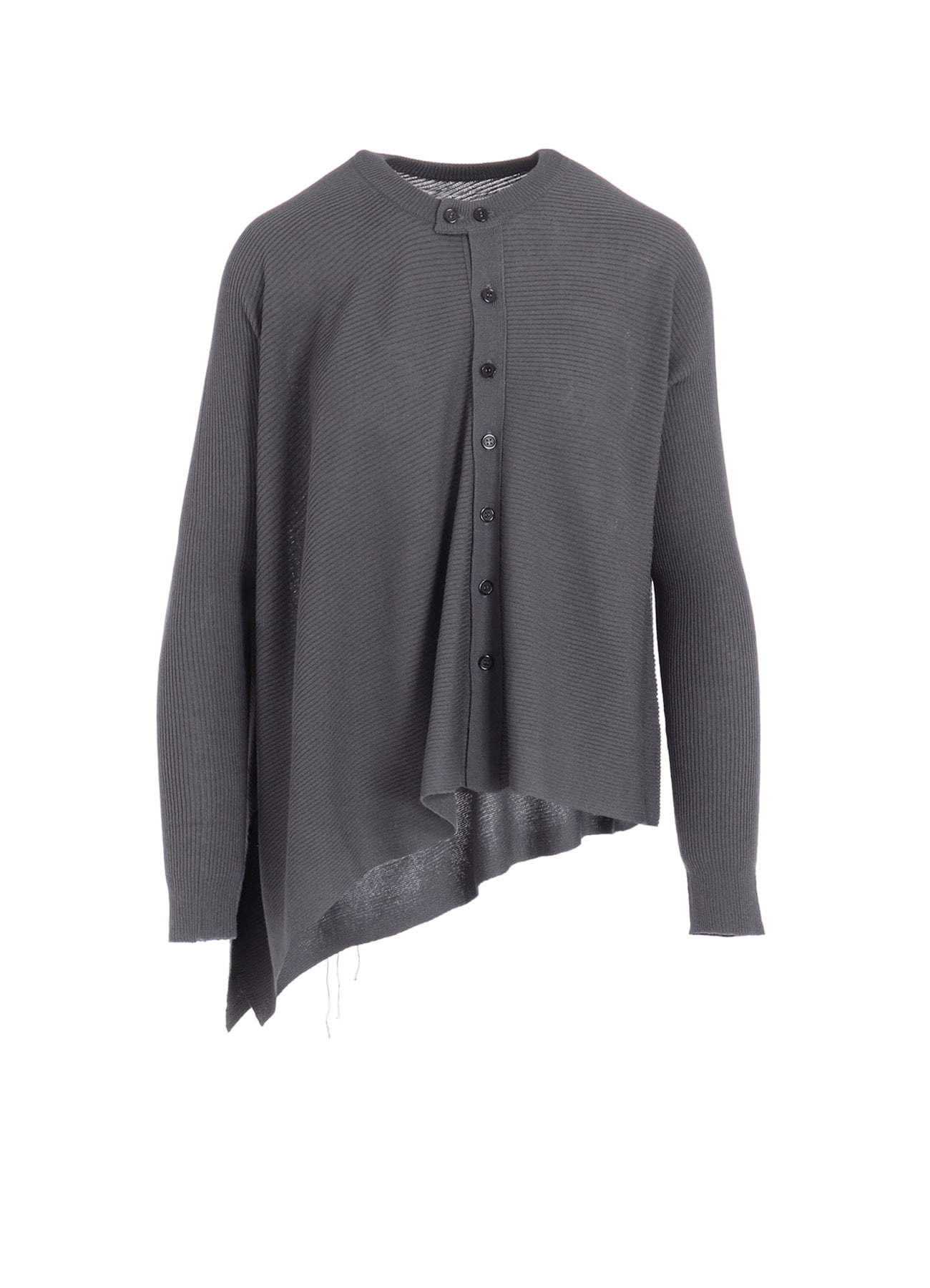 RIBBED ASYMMETERIC CARDIGAN