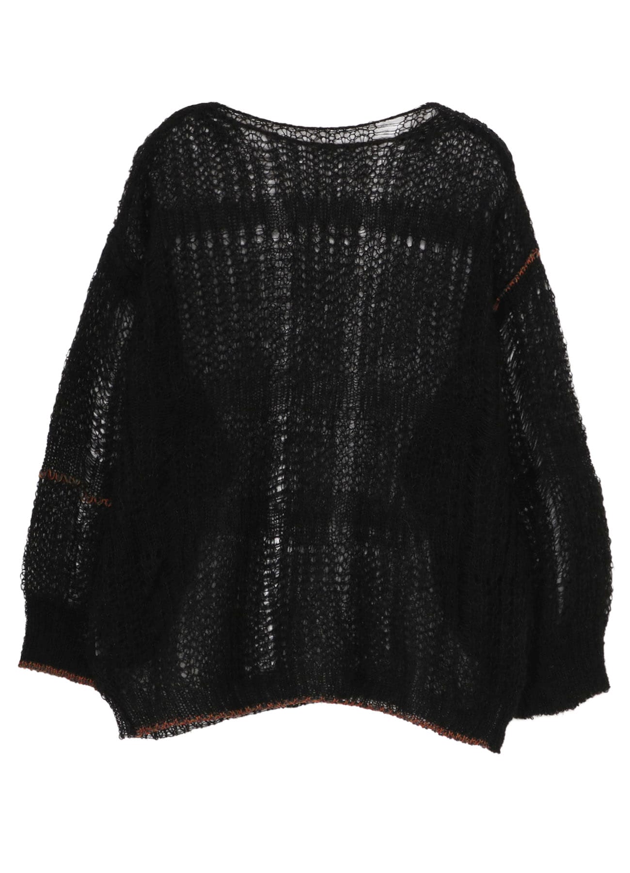 SHEER PLAID BOAT NECK KNIT