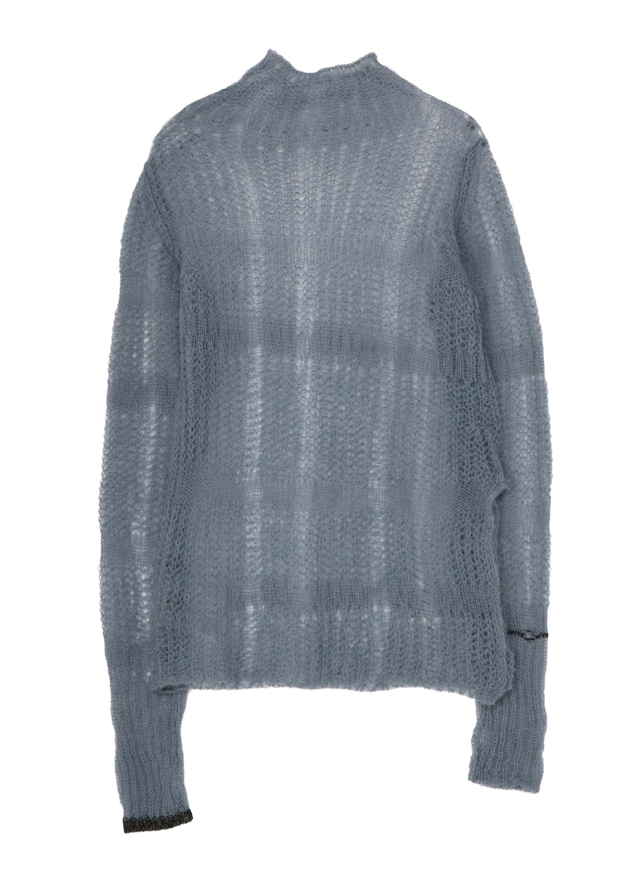 SHEER PLAID ASYMMETRIC LONG KNIT