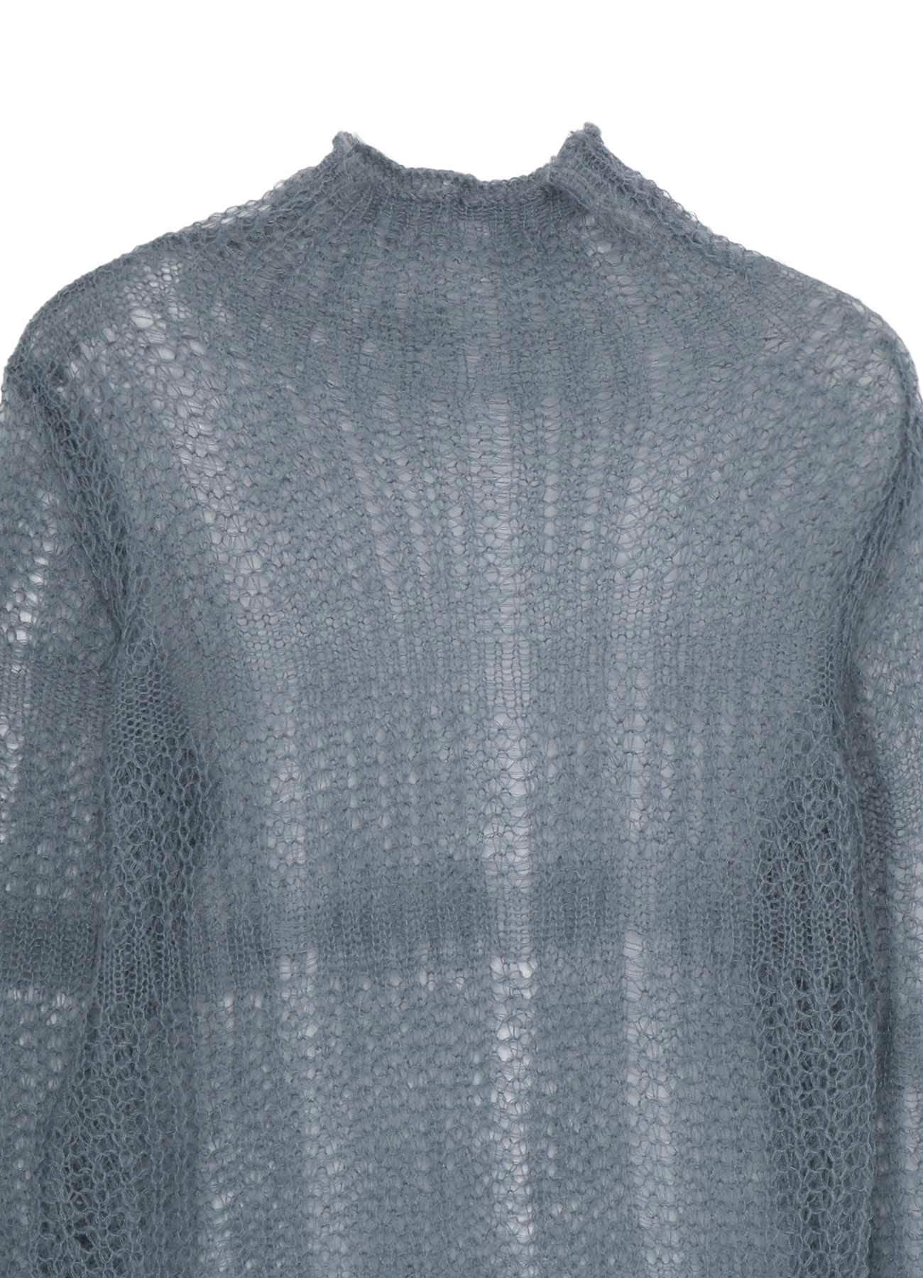 SHEER PLAID ASYMMETRIC LONG KNIT