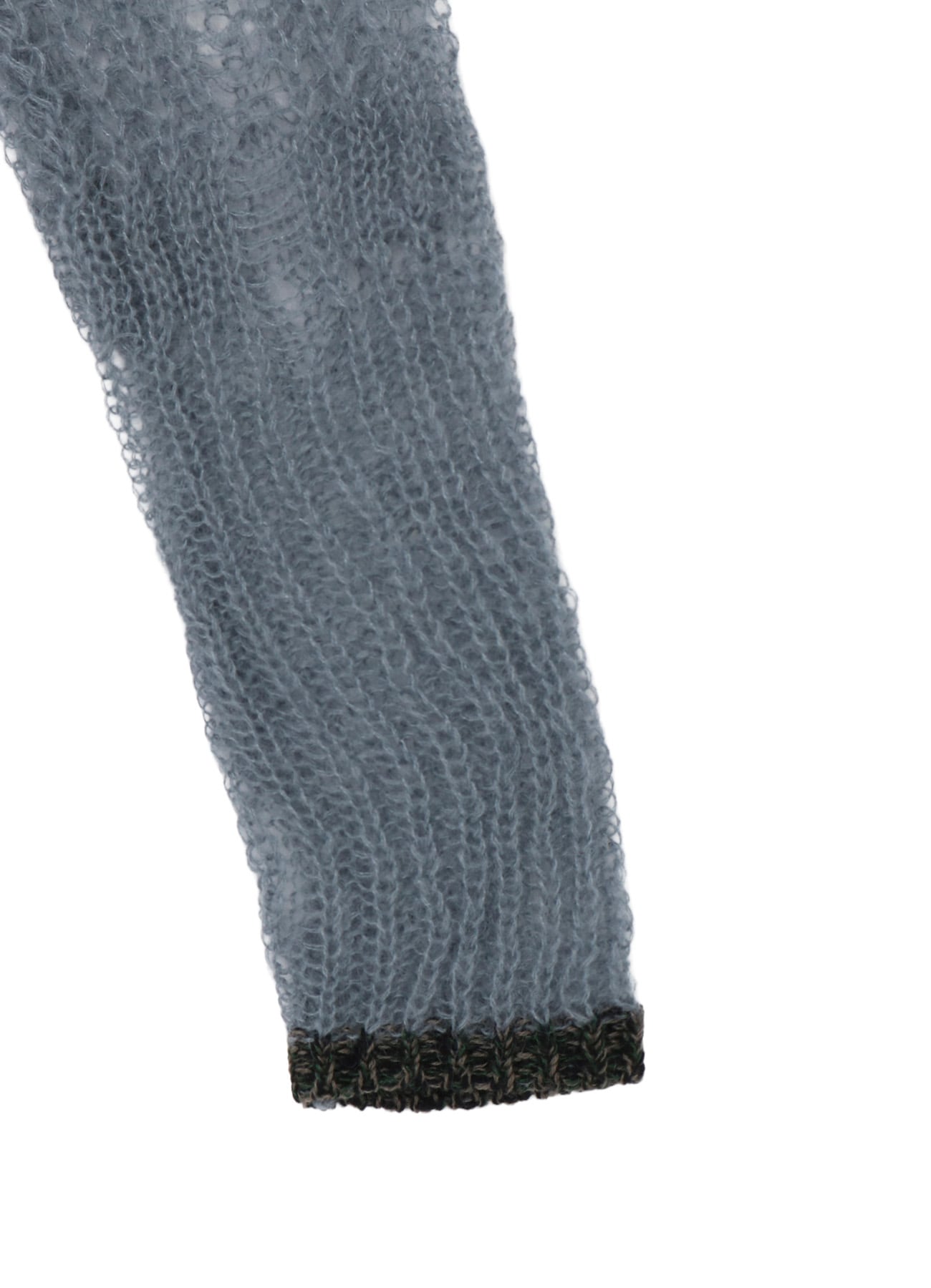 SHEER PLAID ASYMMETRIC LONG KNIT