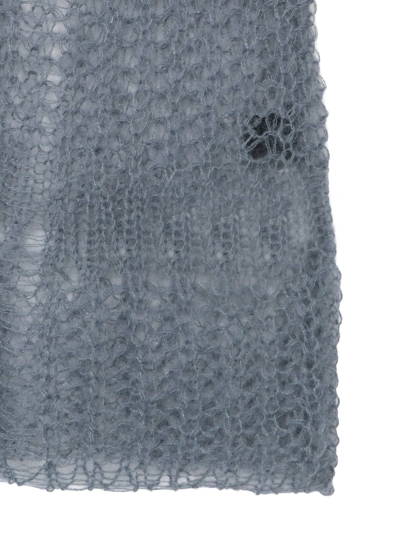 SHEER PLAID ASYMMETRIC LONG KNIT