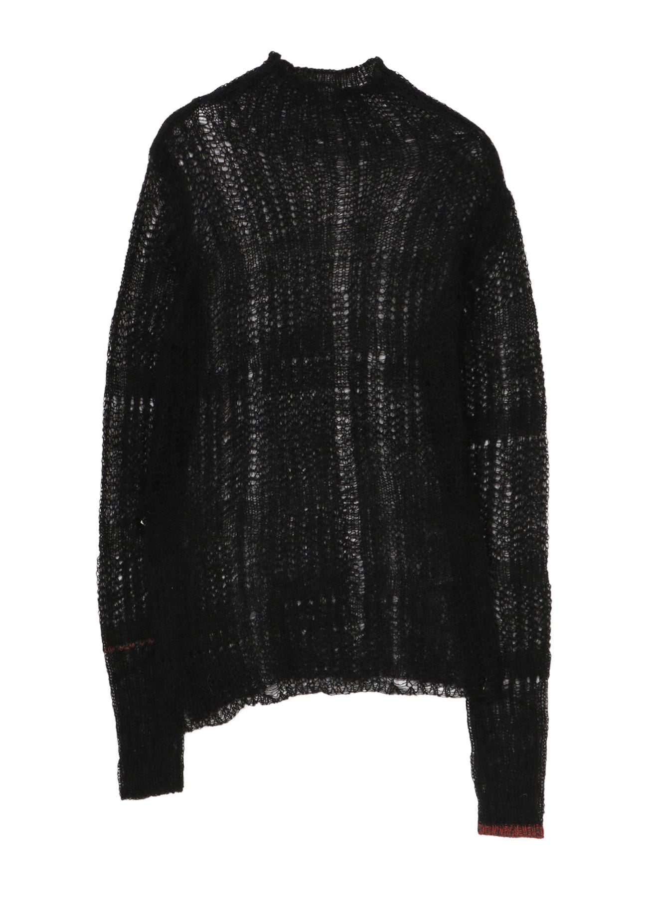 SHEER PLAID ASYMMETRIC LONG KNIT