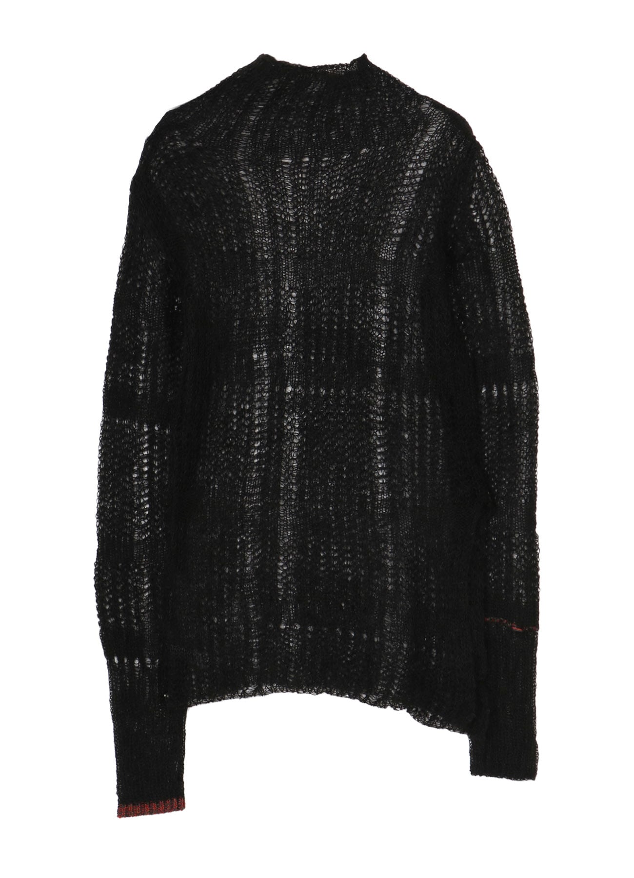 SHEER PLAID ASYMMETRIC LONG KNIT