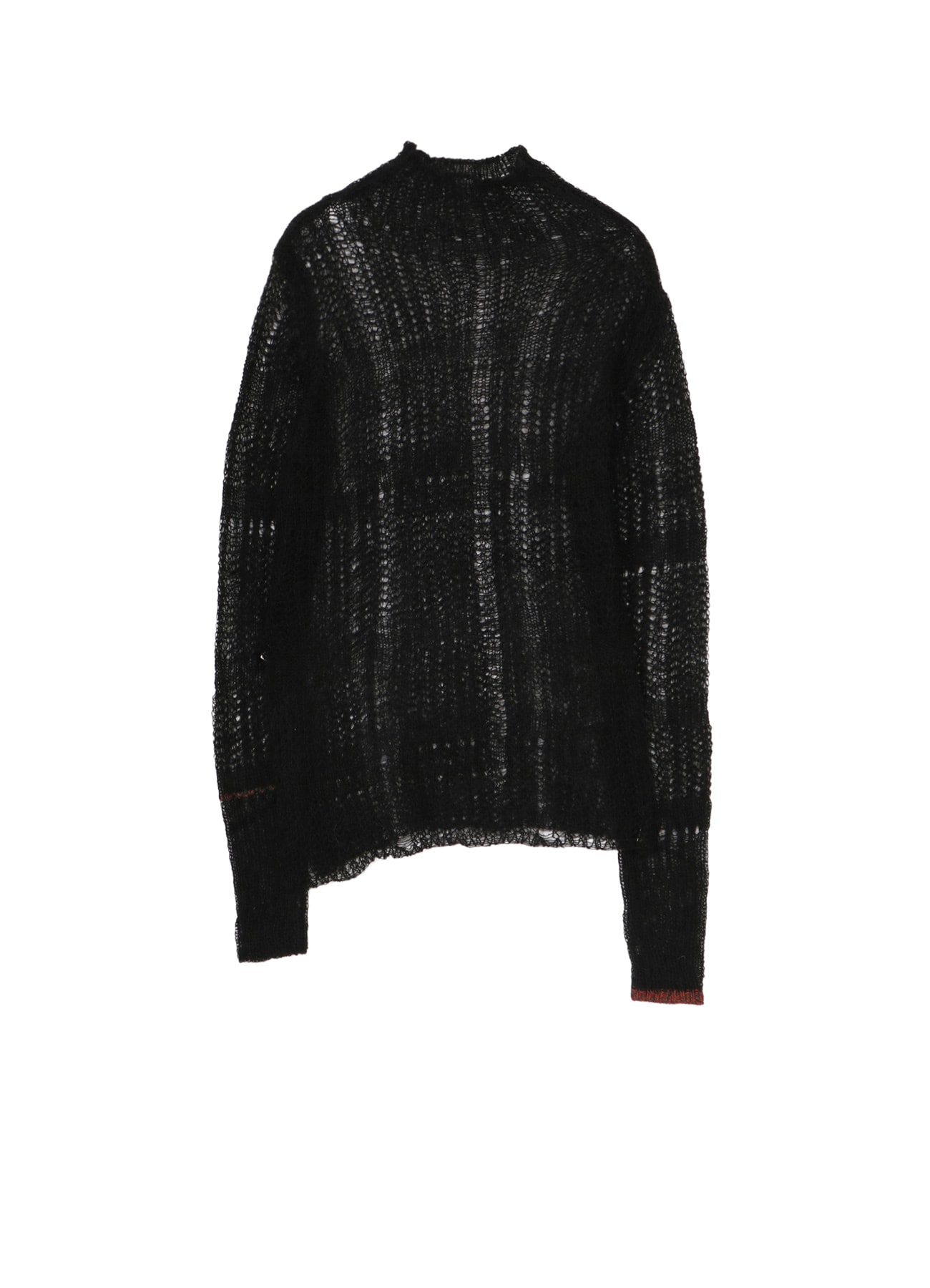 SHEER PLAID ASYMMETRIC LONG KNIT
