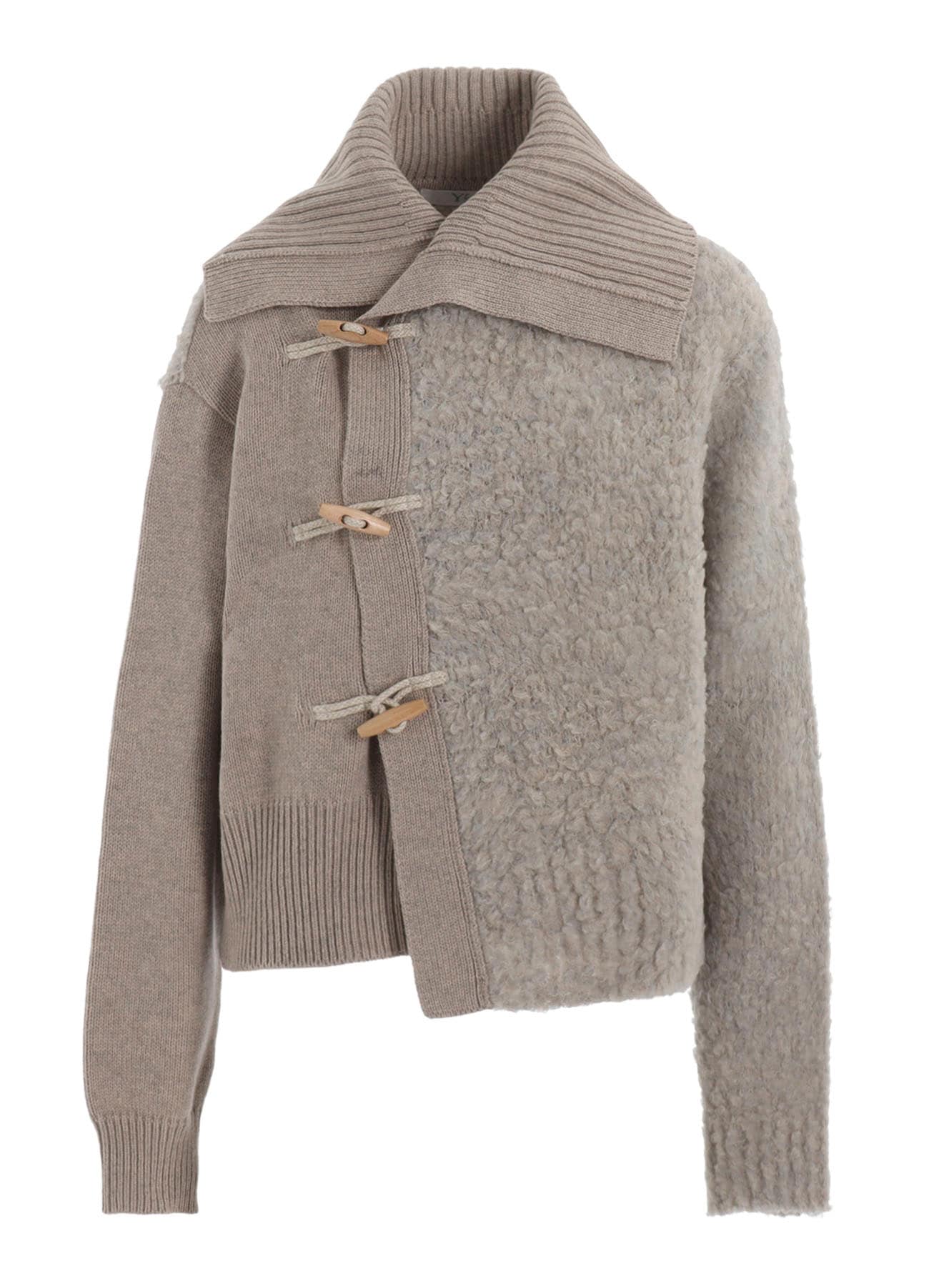 TOGGLE BUTTON ASYMMETRIC CARDIGAN(S Beige): Y's｜THE SHOP