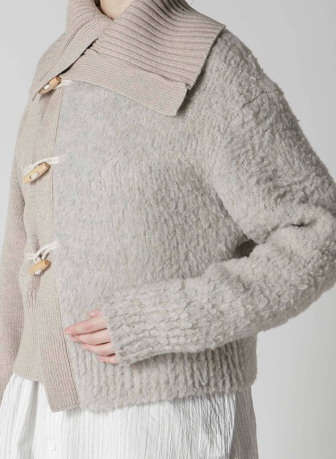 TOGGLE BUTTON ASYMMETRIC CARDIGAN